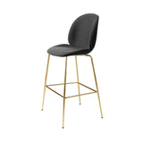 Beetle Bar Chair: Front Upholstered + Brass Semi Matt + Black