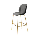 Beetle Bar Chair: Front Upholstered + Brass Semi Matt + Black