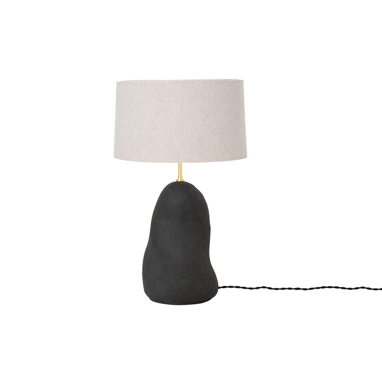 Hebe Lamp: Small + Natural + Dark Grey