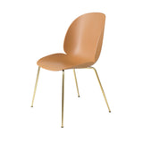 Beetle Dining Chair: Conic Base + Amber Brown + Brass Semi Matt