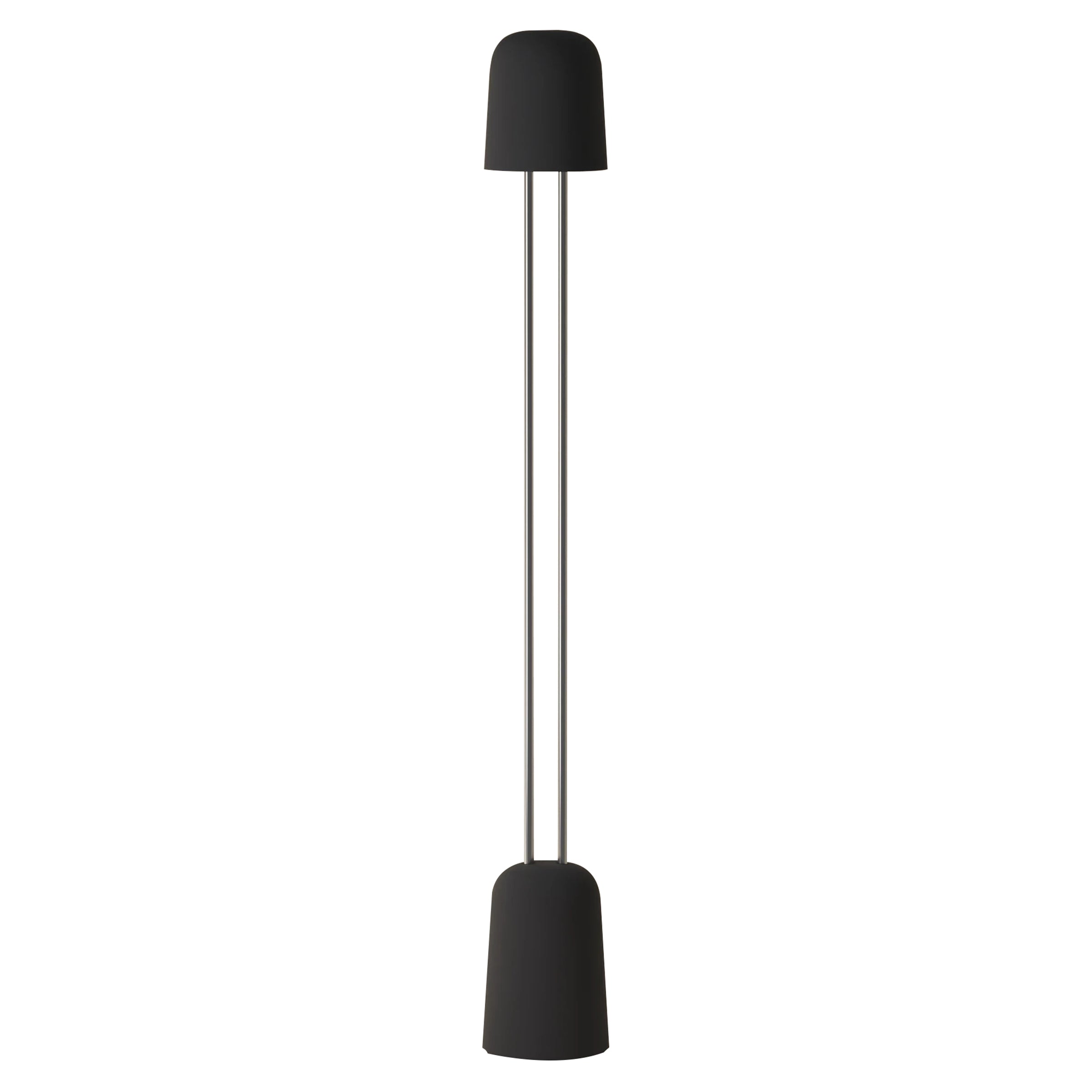 Gio Floor Light: Carbon + Chrome