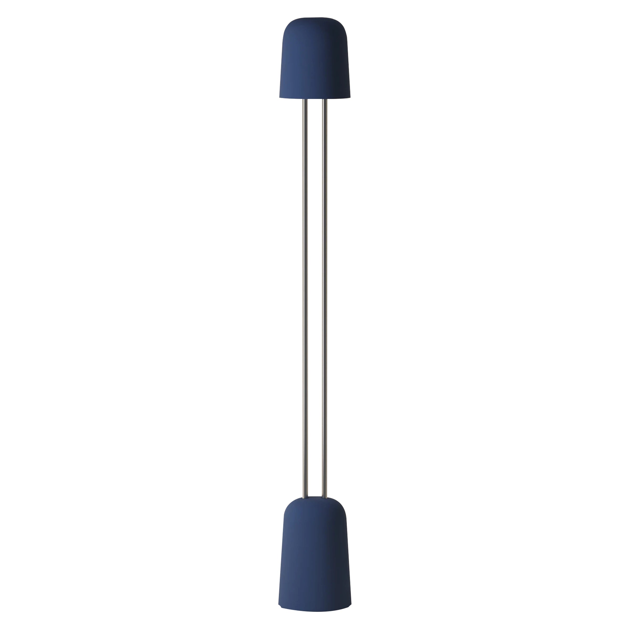 Gio Floor Light: Midnight + Chrome