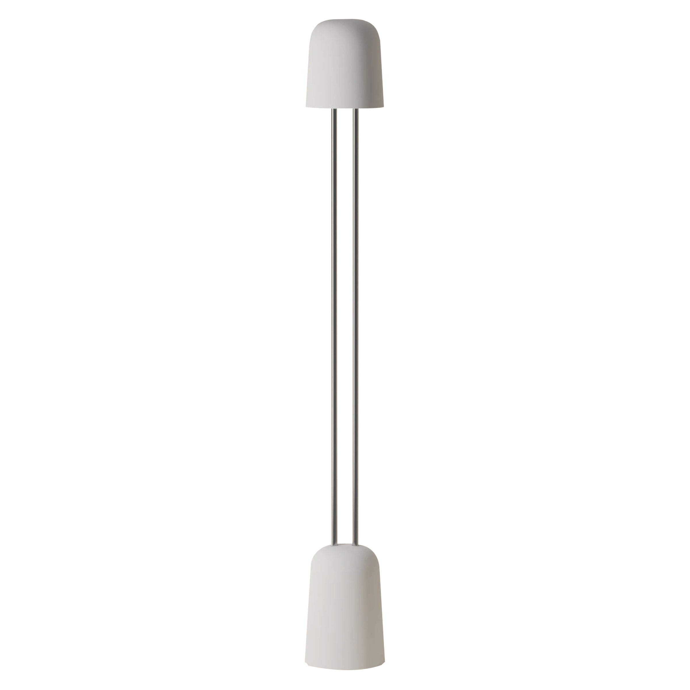 Gio Floor Light: Snow + Chrome