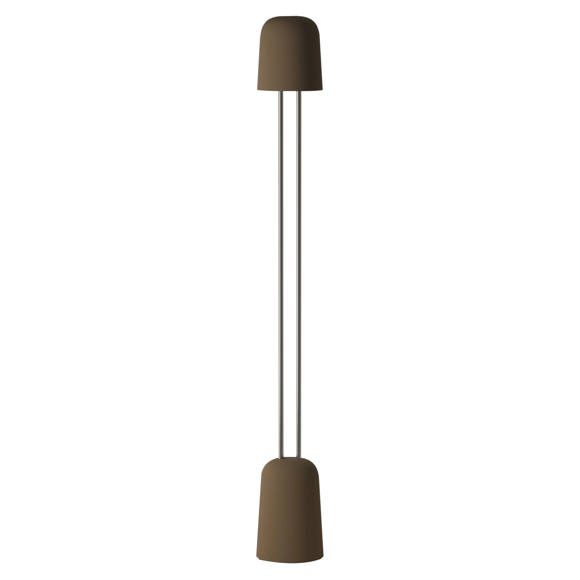 Gio Floor Light: Walnut + Chrome