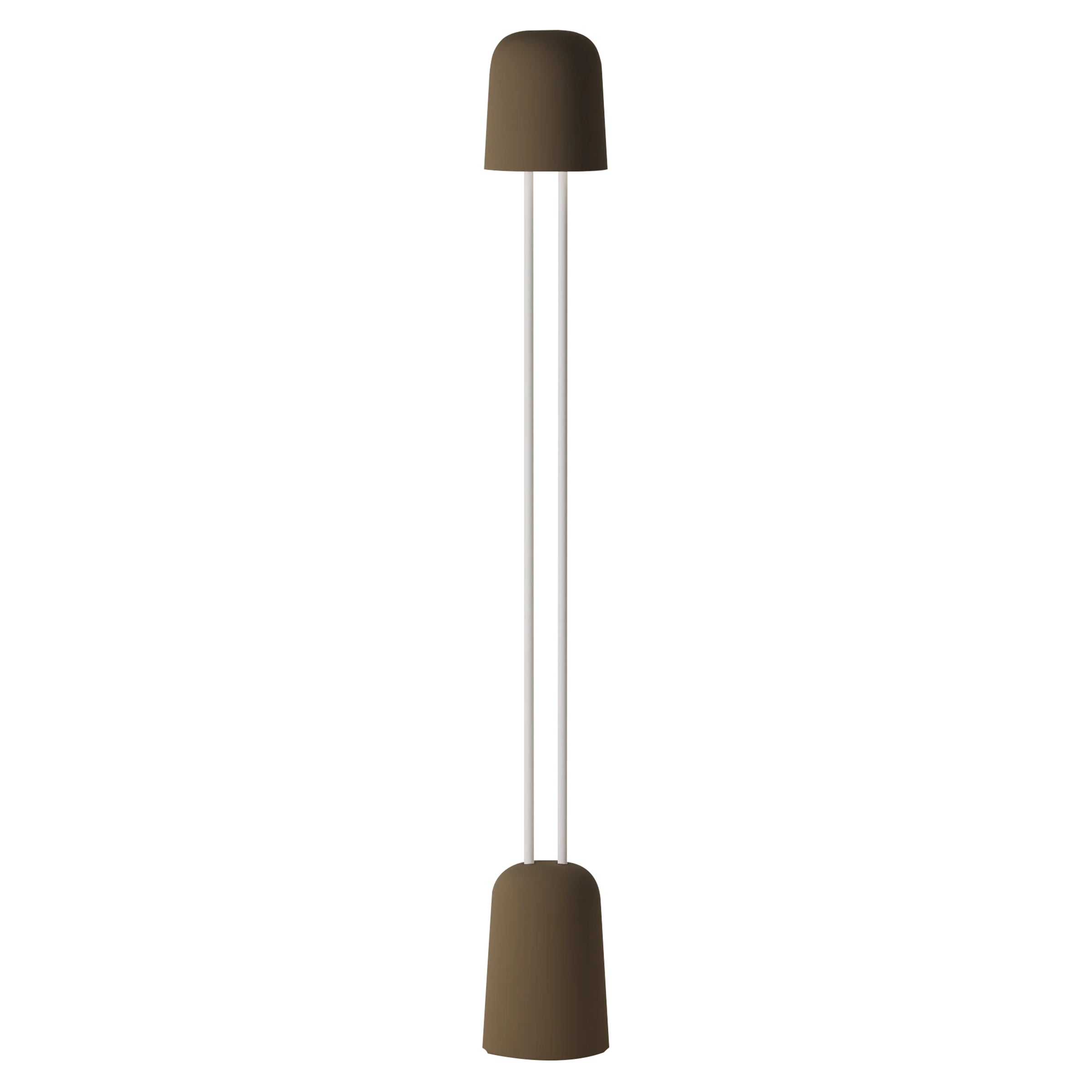 Gio Floor Light: Walnut + White