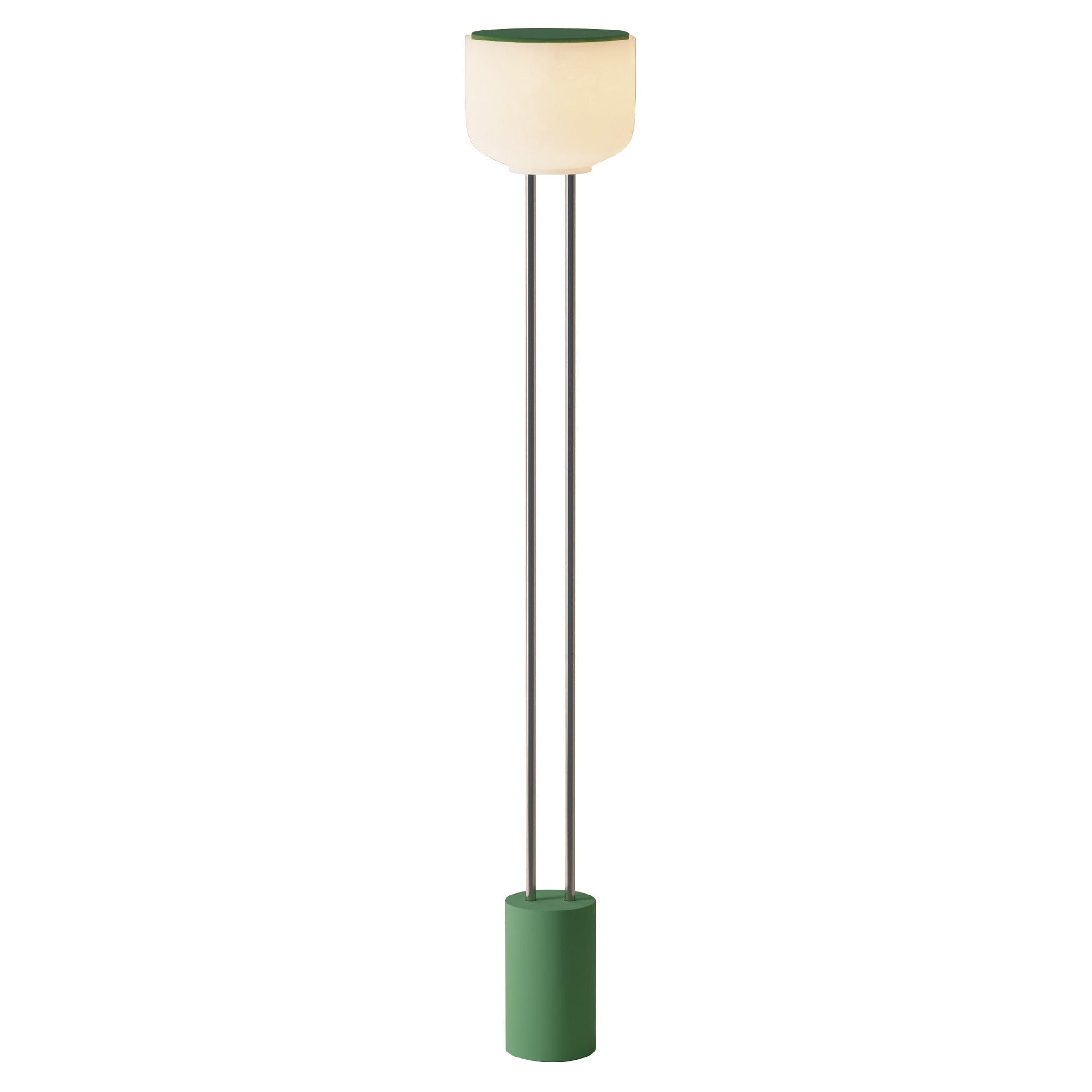 Arpeggio Floor Light: Sage + Chrome