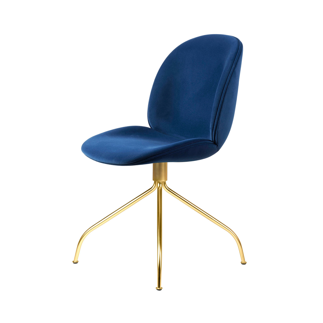 Beetle Meeting Chair: Swivel Base + Full Upholstery + Brass Semi Matt