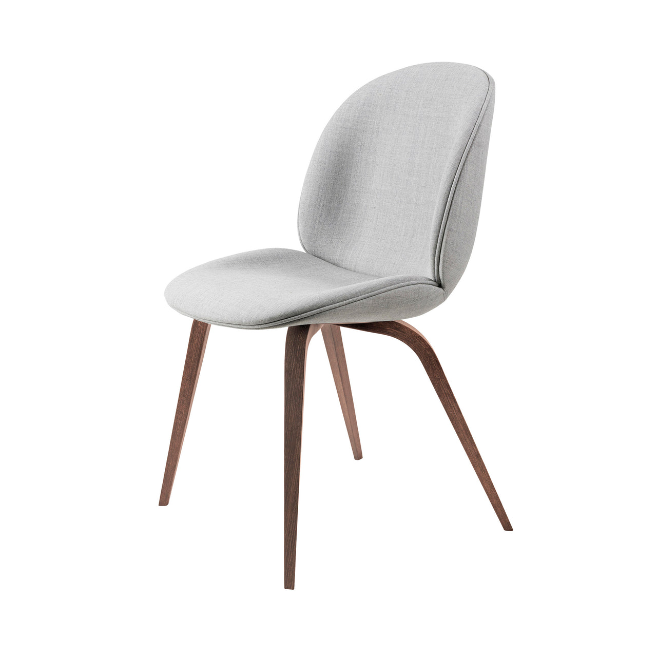 Beetle Dining Chair: Wood Base + Full Upholstery + American Walnut Matt
