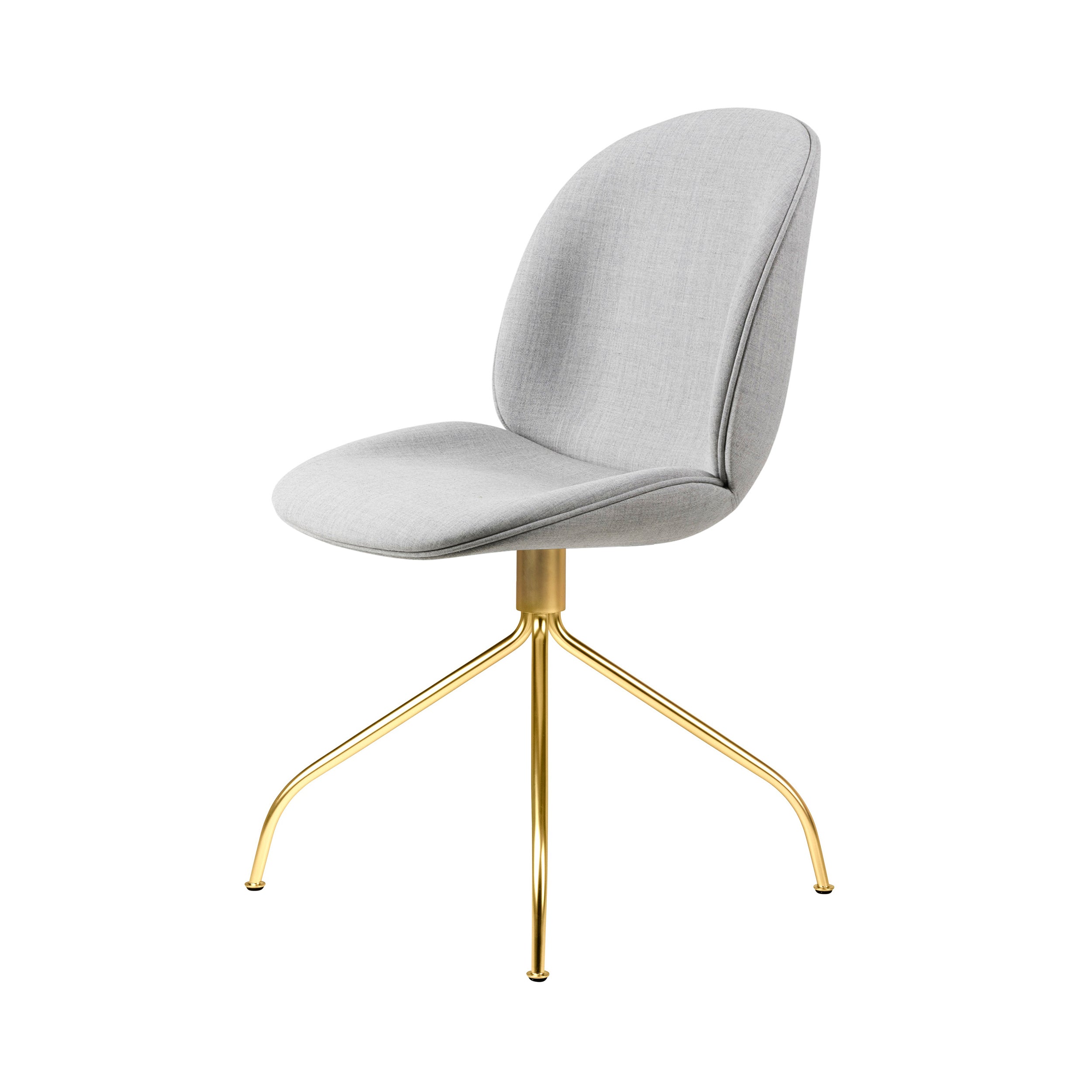 Beetle Meeting Chair: Swivel Base + Full Upholstery + Brass Semi Matt