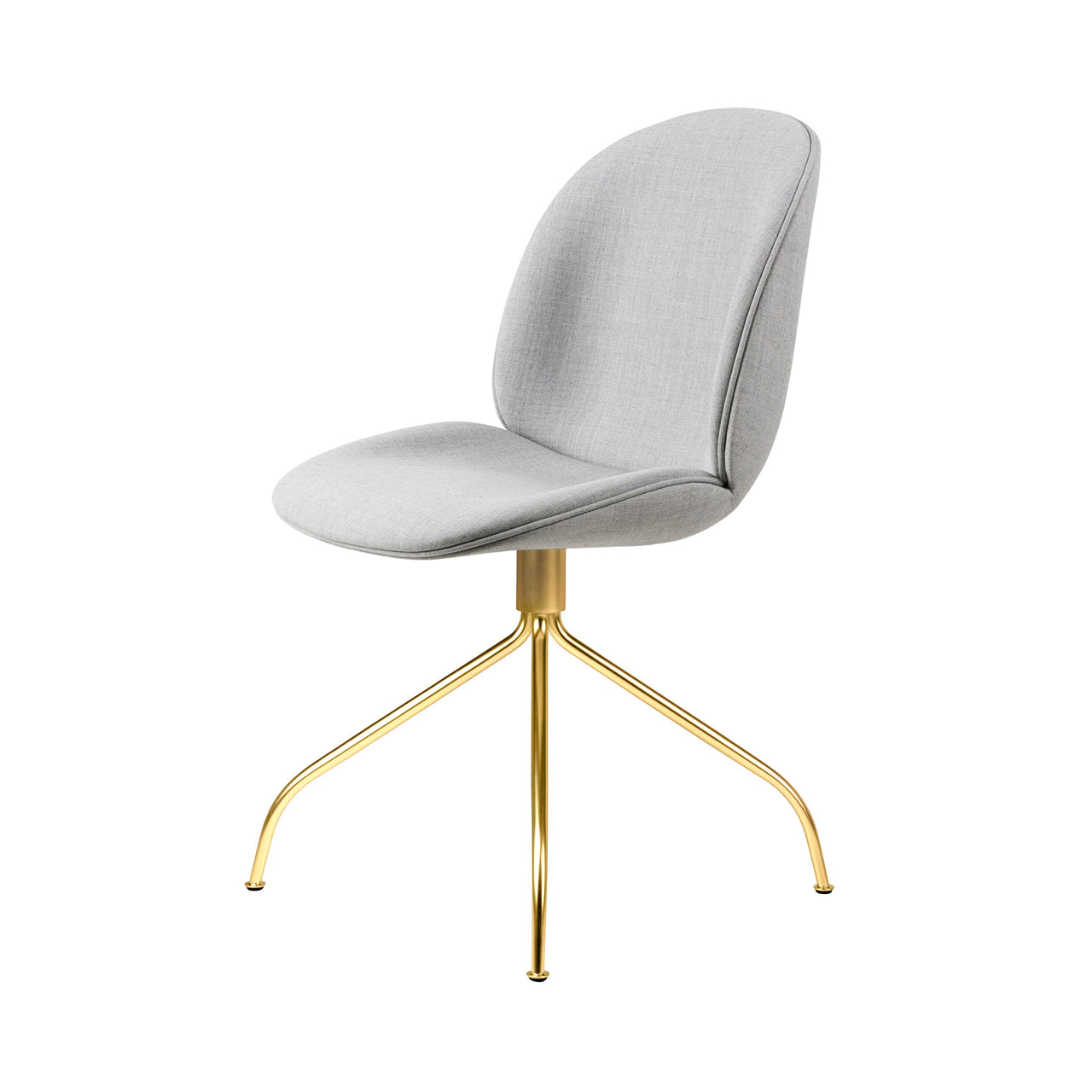Beetle Meeting Chair: Swivel Base + Full Upholstery + Brass Semi Matt