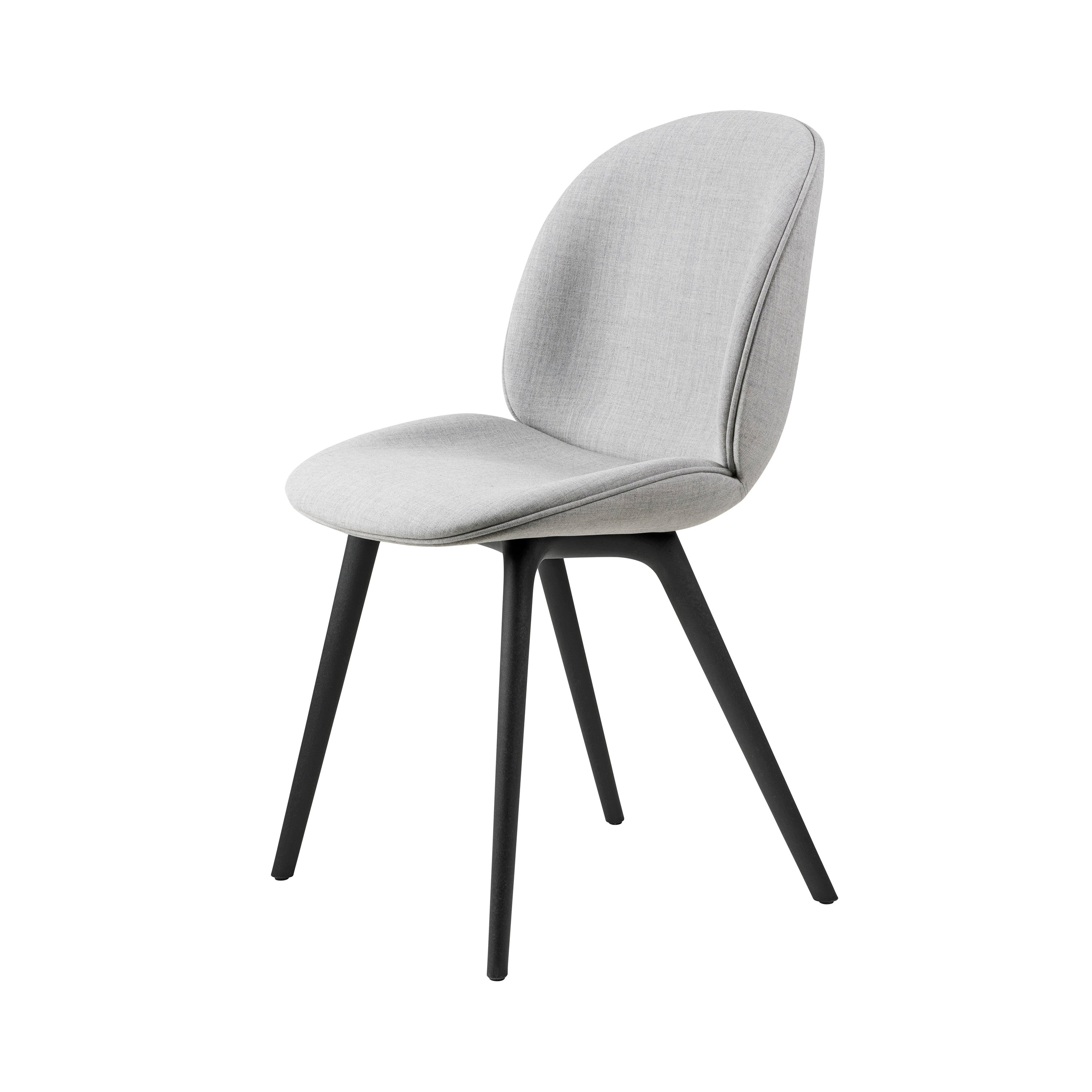 Beetle Dining Chair: Black Plastic Base + Fully Upholstered