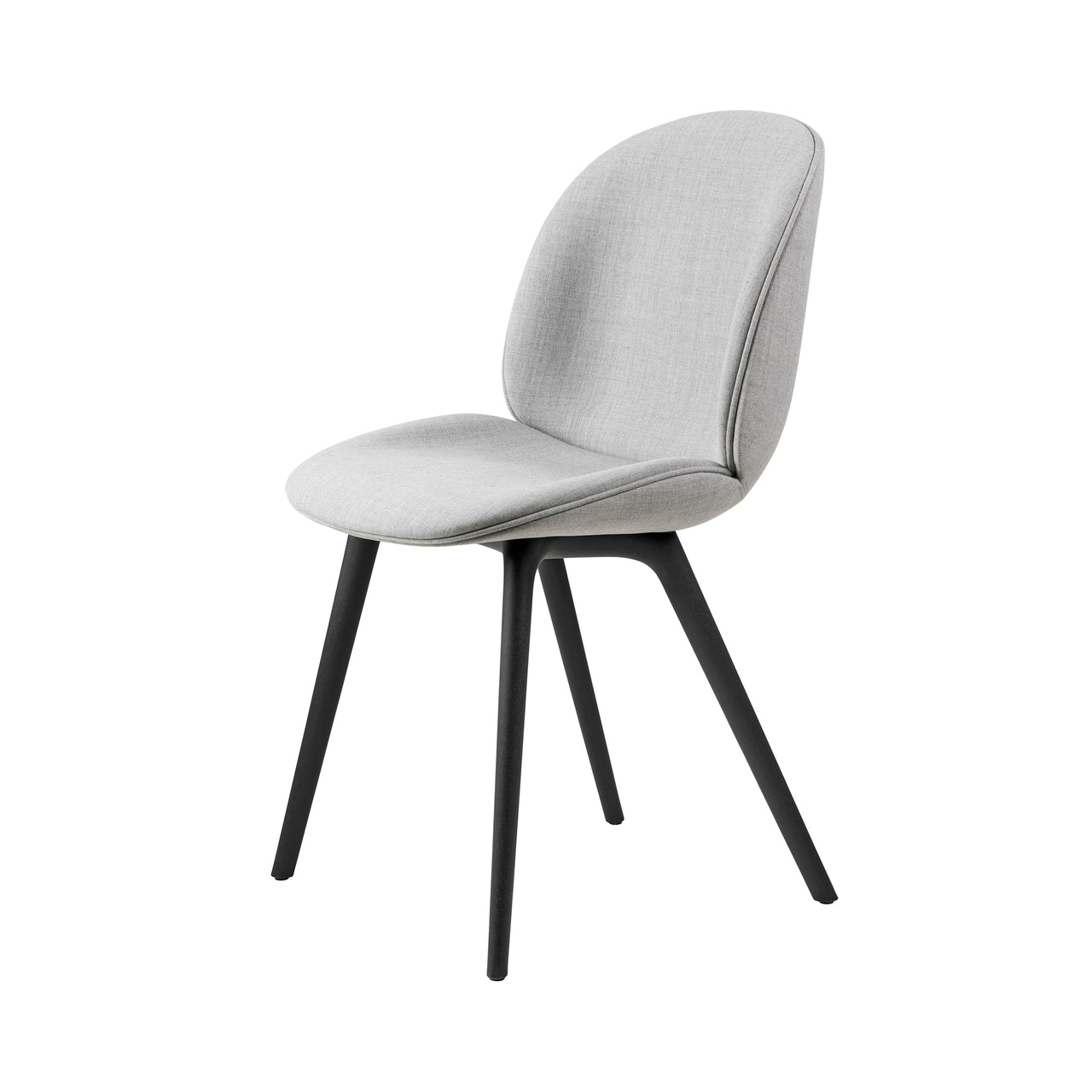 Beetle Dining Chair: Black Plastic Base + Fully Upholstered