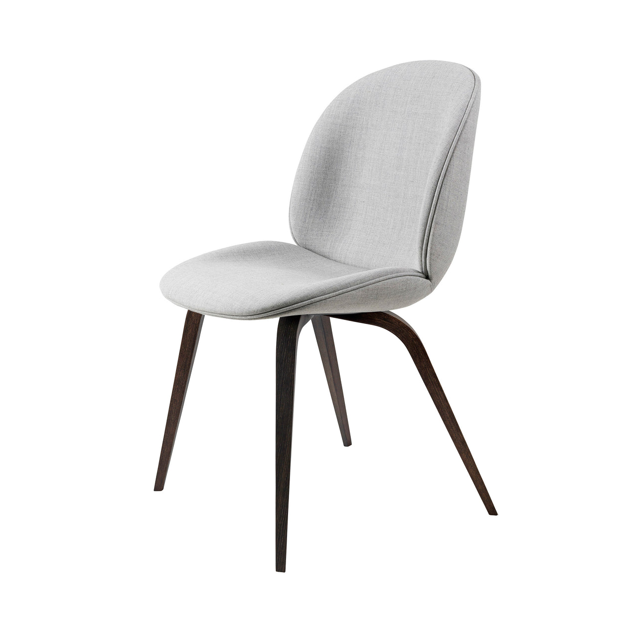 Beetle Dining Chair: Wood Base + Full Upholstery + Smoked Oak Matt