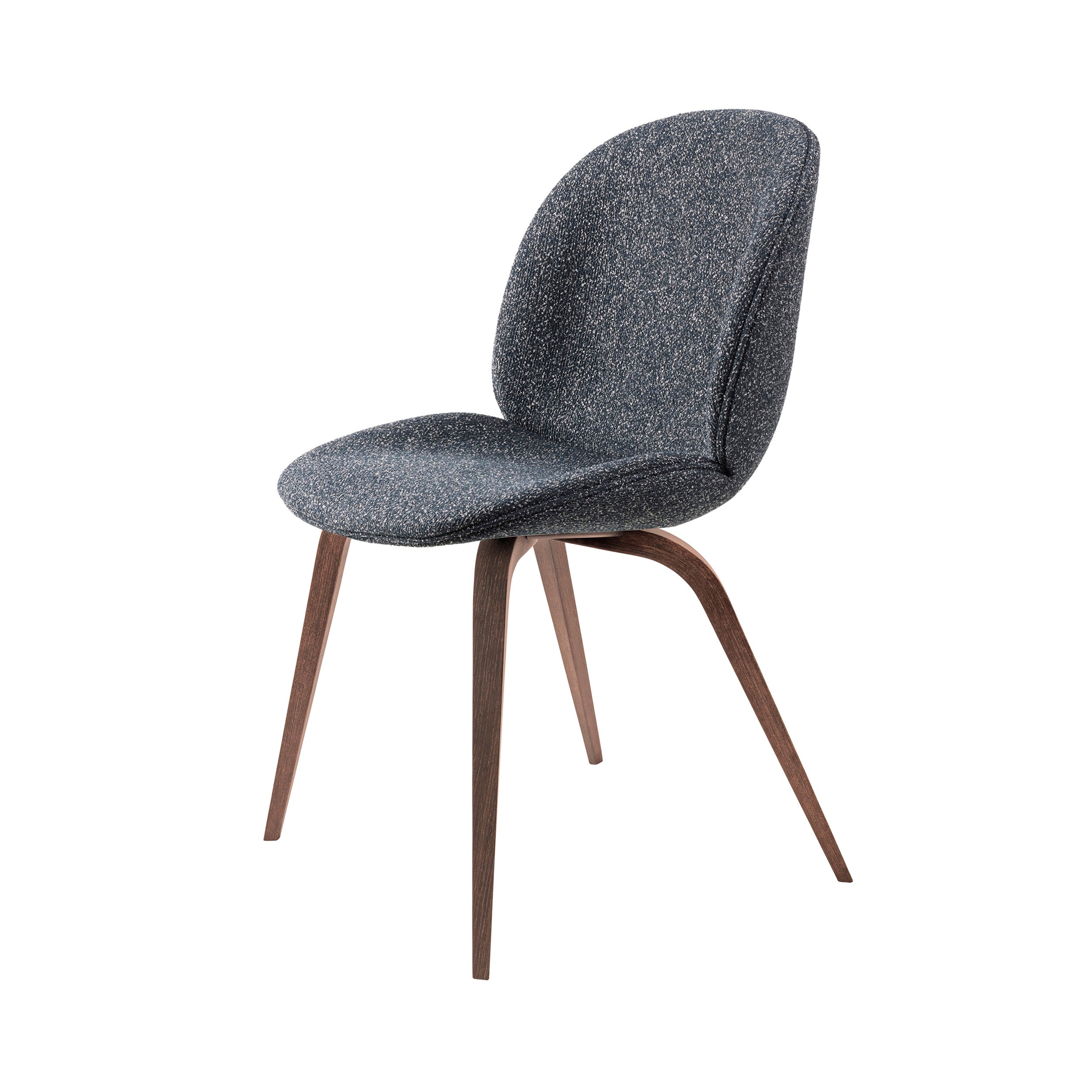 Beetle Dining Chair: Wood Base + Full Upholstery + American Walnut Matt
