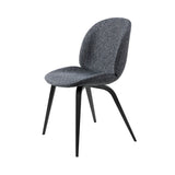 Beetle Dining Chair: Wood Base + Full Upholstery + Black Stained Beech Semi Matt