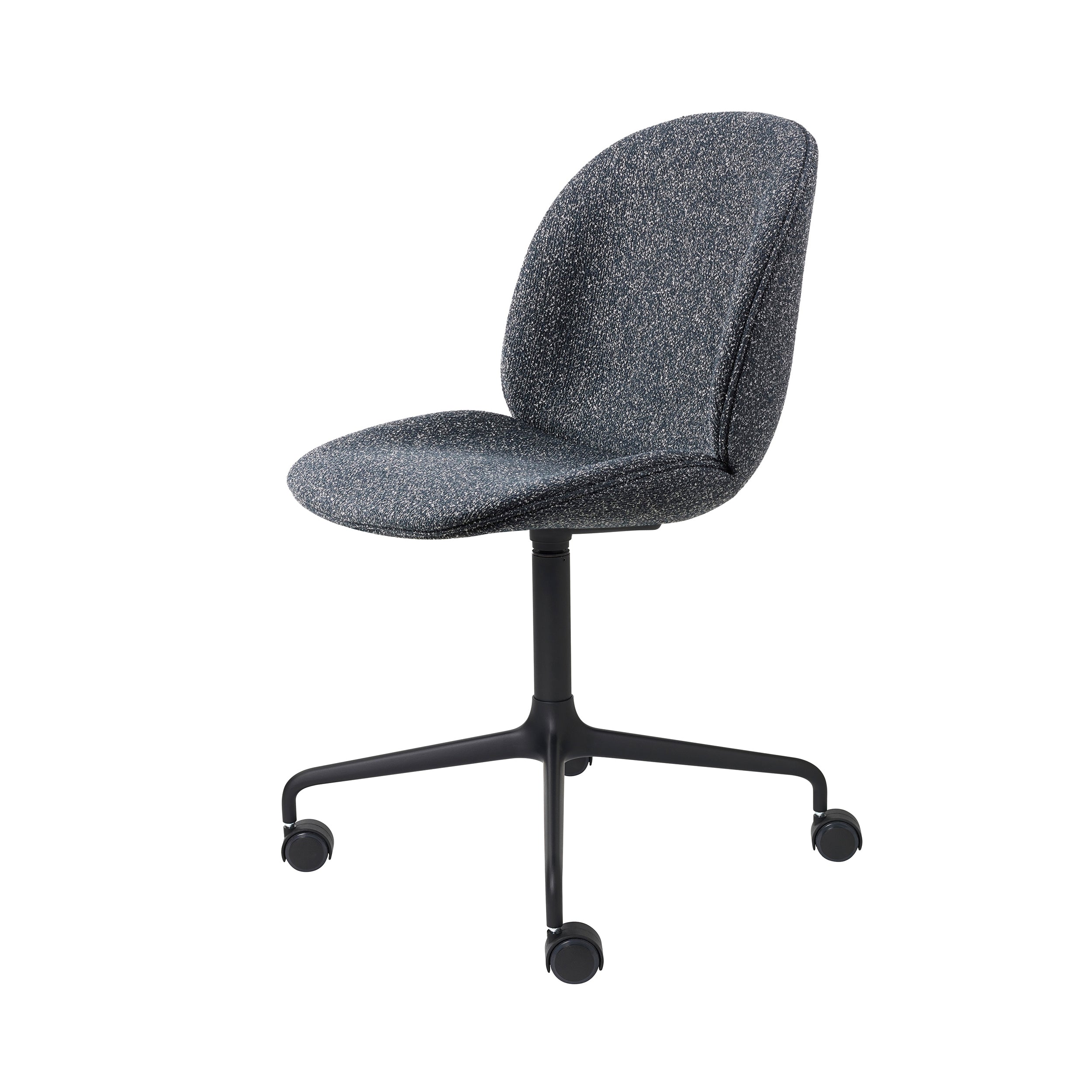 Beetle Meeting Chair: 4-Star Swivel Base with Castors + Full Upholstery + Black Matt