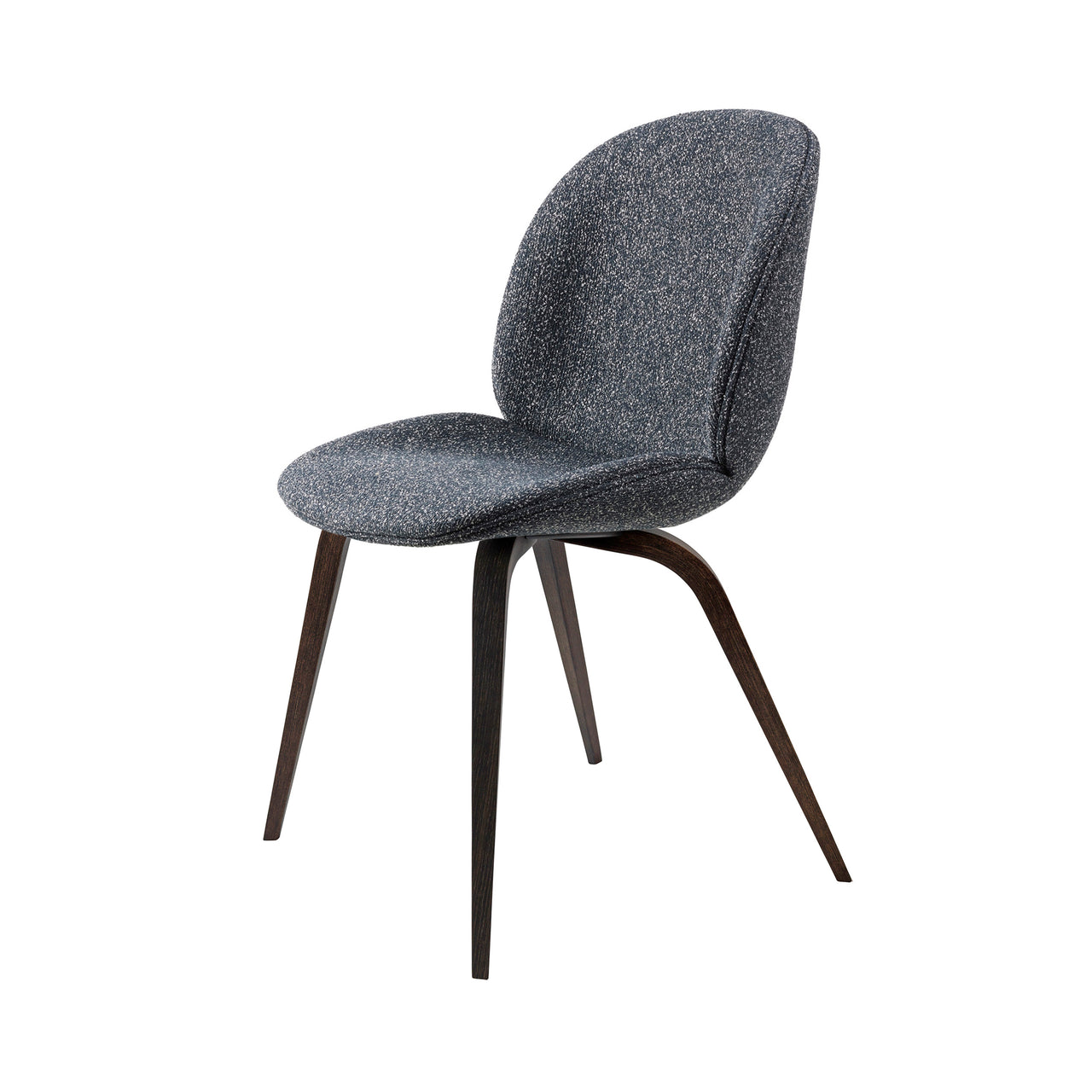 Beetle Dining Chair: Wood Base + Full Upholstery + Smoked Oak Matt