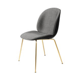 Beetle Dining Chair: Conic Base + Front Upholstered + Black + Brass Semi Matt