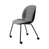 Beetle Meeting Chair: 4 Legs with Castors + Front Upholstery + Black