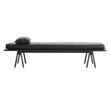 Level Daybed: Black Painted Oak + With Black Pillow + Black Leather