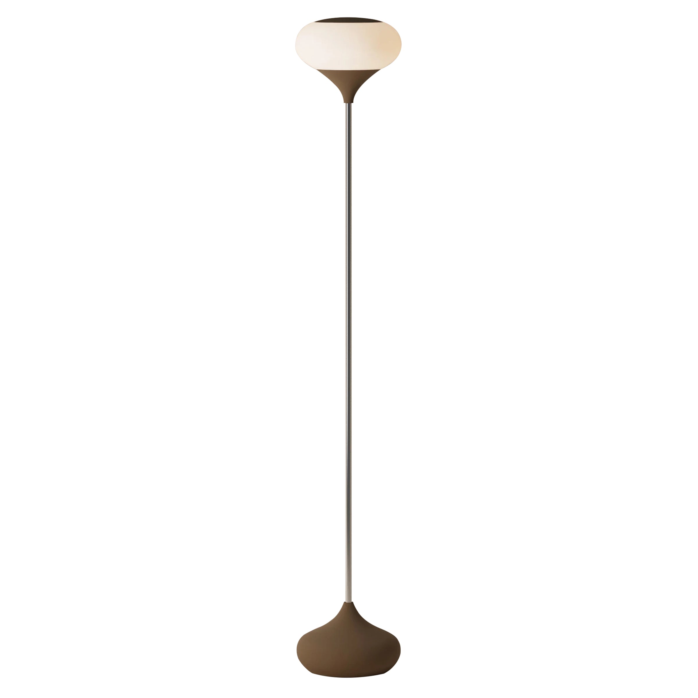 Kobble Floor Light: Walnut + Chrome