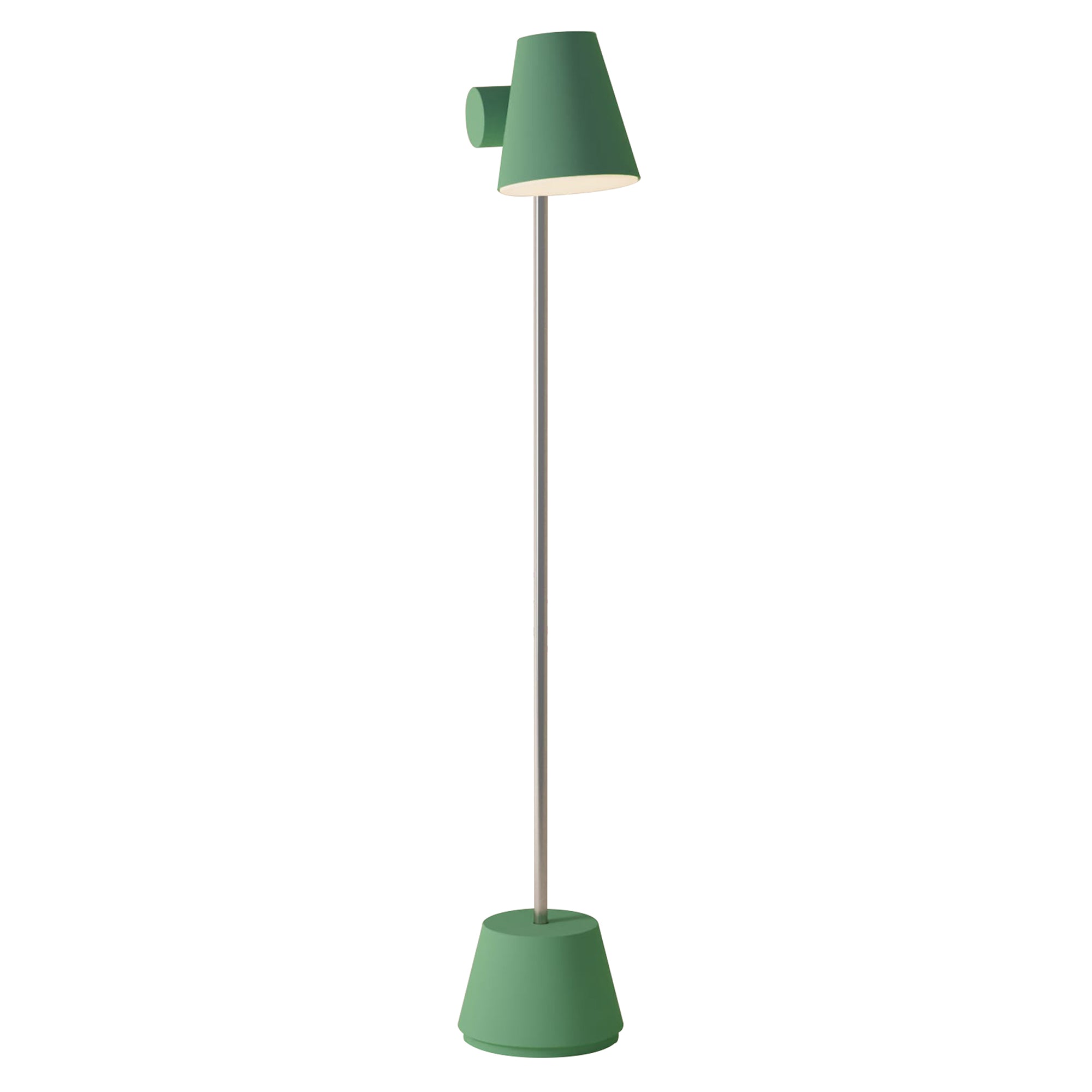 Aim Floor Light: Sage + Chrome