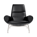 Wegner Queen Chair: Without Ottoman + Brushed Stainless Steel