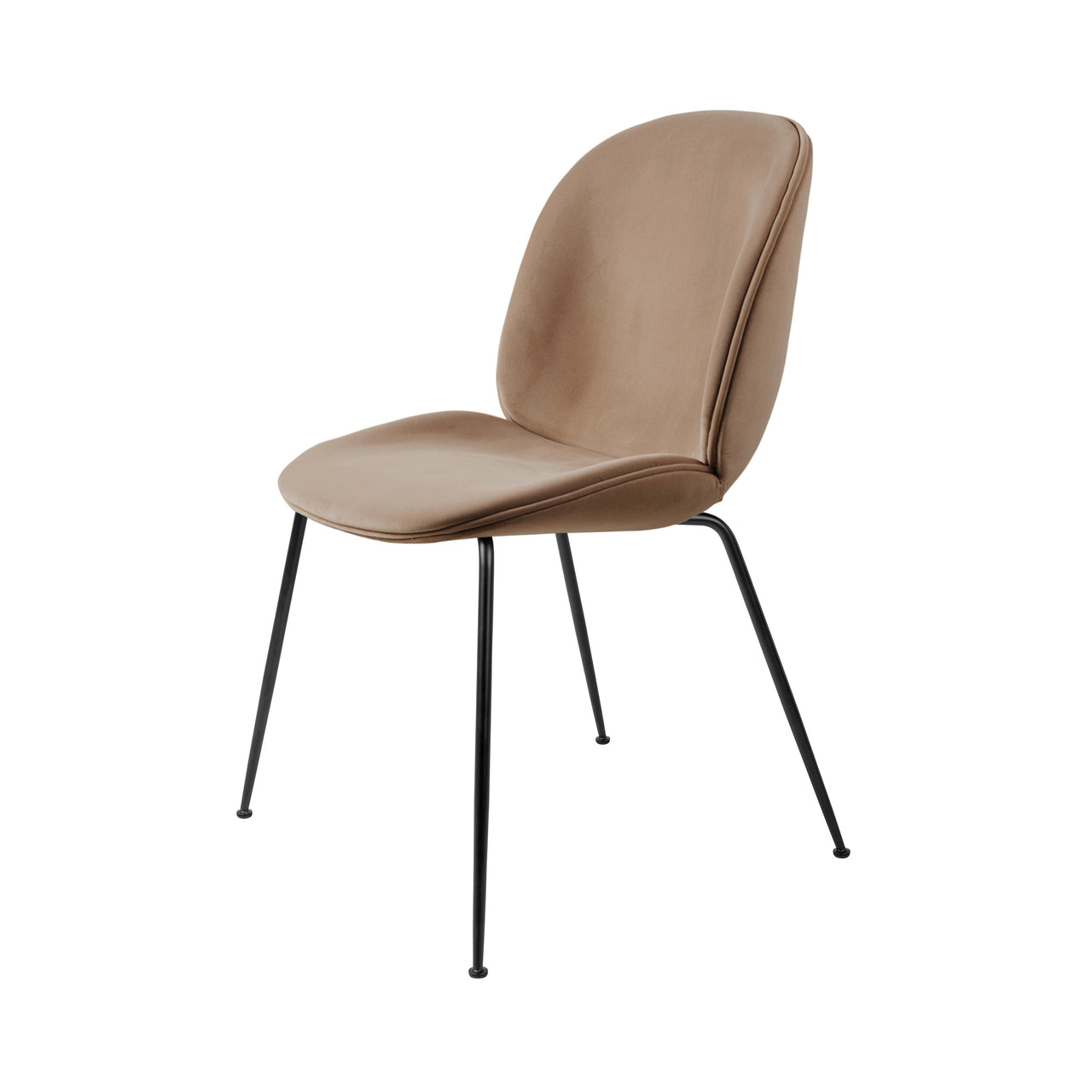 Beetle Dining Chair: Conic Base + Full Upholstery + Black Matt