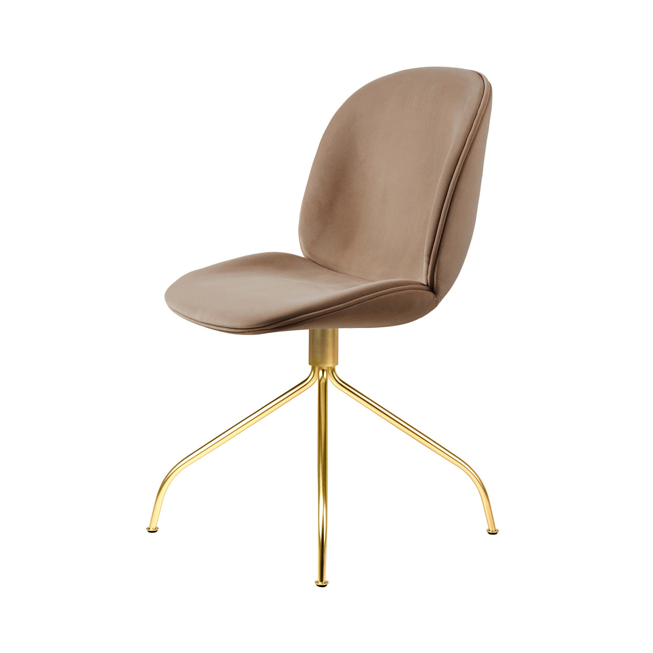 Beetle Meeting Chair: Swivel Base + Full Upholstery + Brass Semi Matt