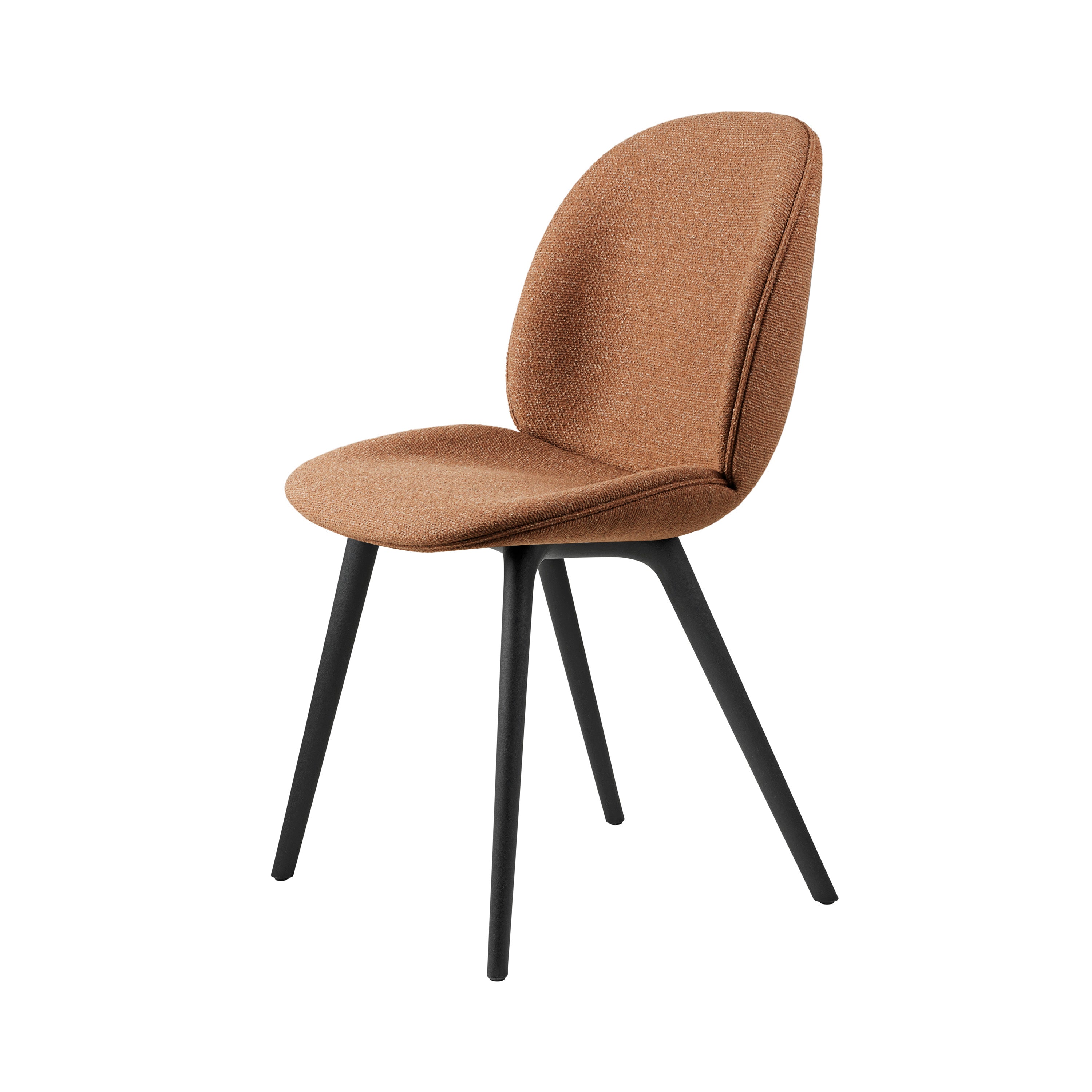 Beetle Dining Chair: Black Plastic Base + Fully Upholstered