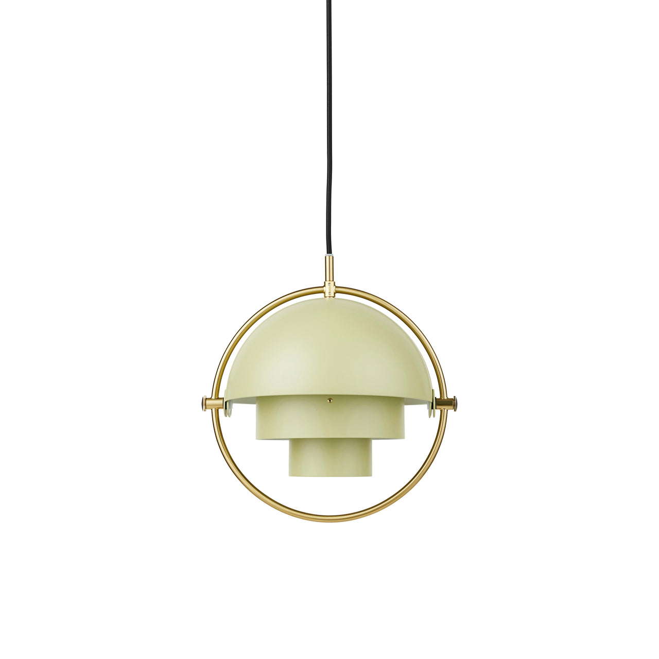 Multi-Lite Pendant: Small + Brass + Desert Sage Semi Matt