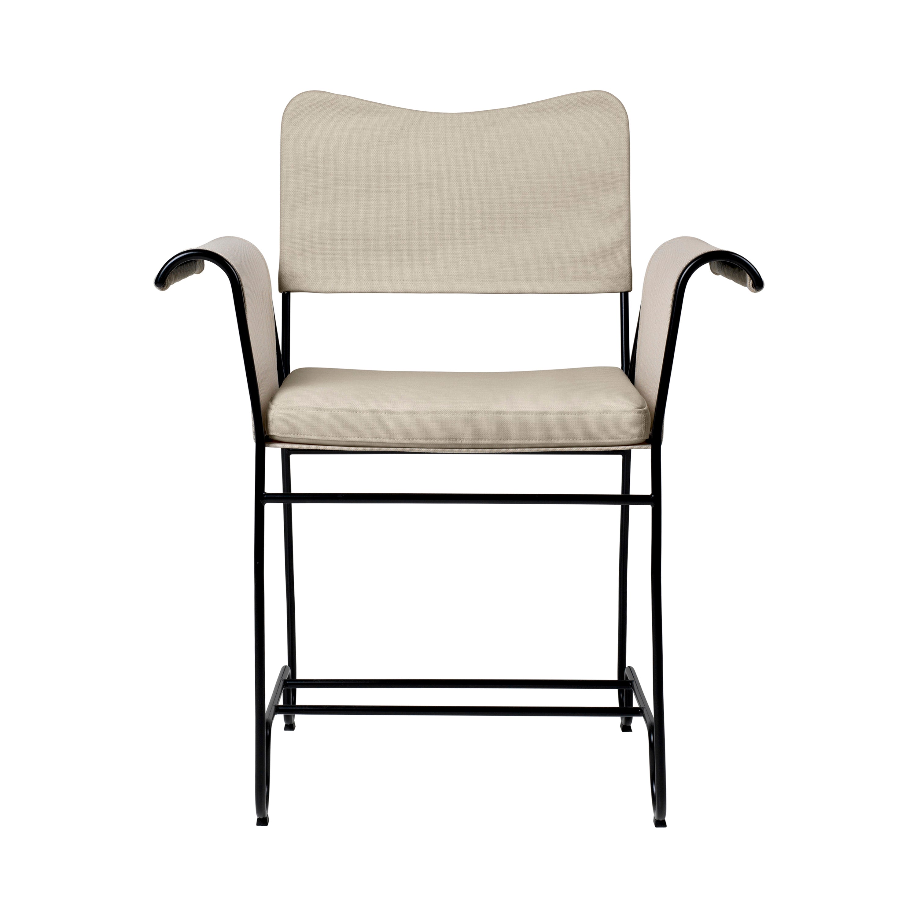 Tropique Dining Chair: Outdoor + Without Fringes + Black + Leslie 12