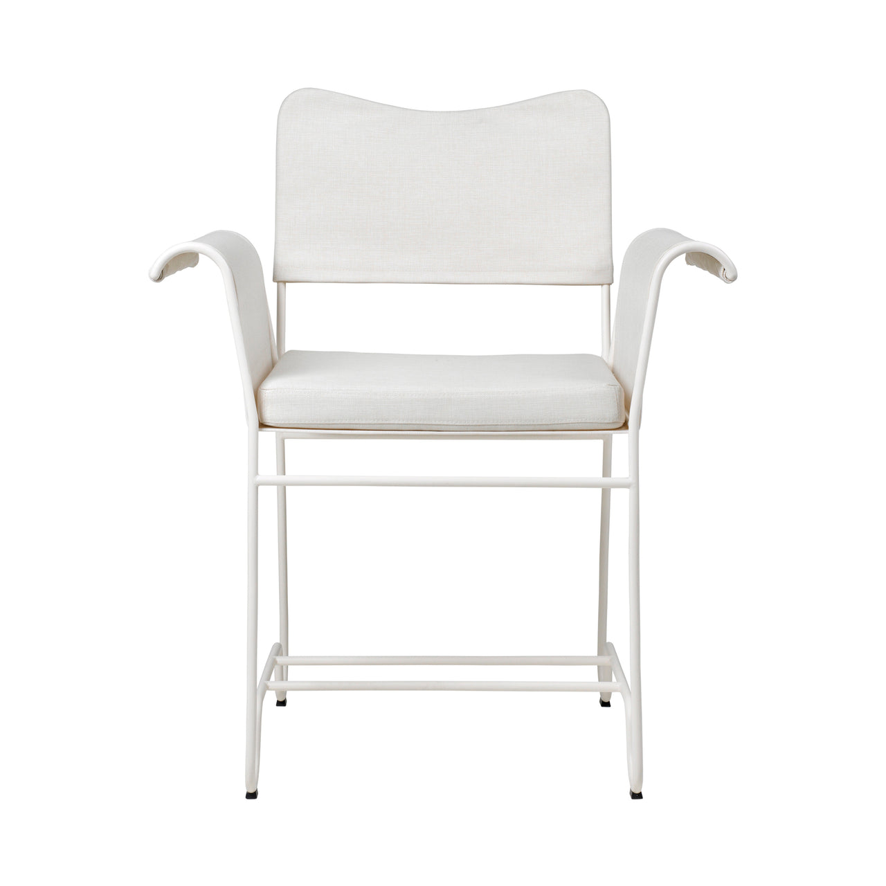 Tropique Dining Chair: Outdoor + Without Fringes + White Semi Matt + Leslie 06