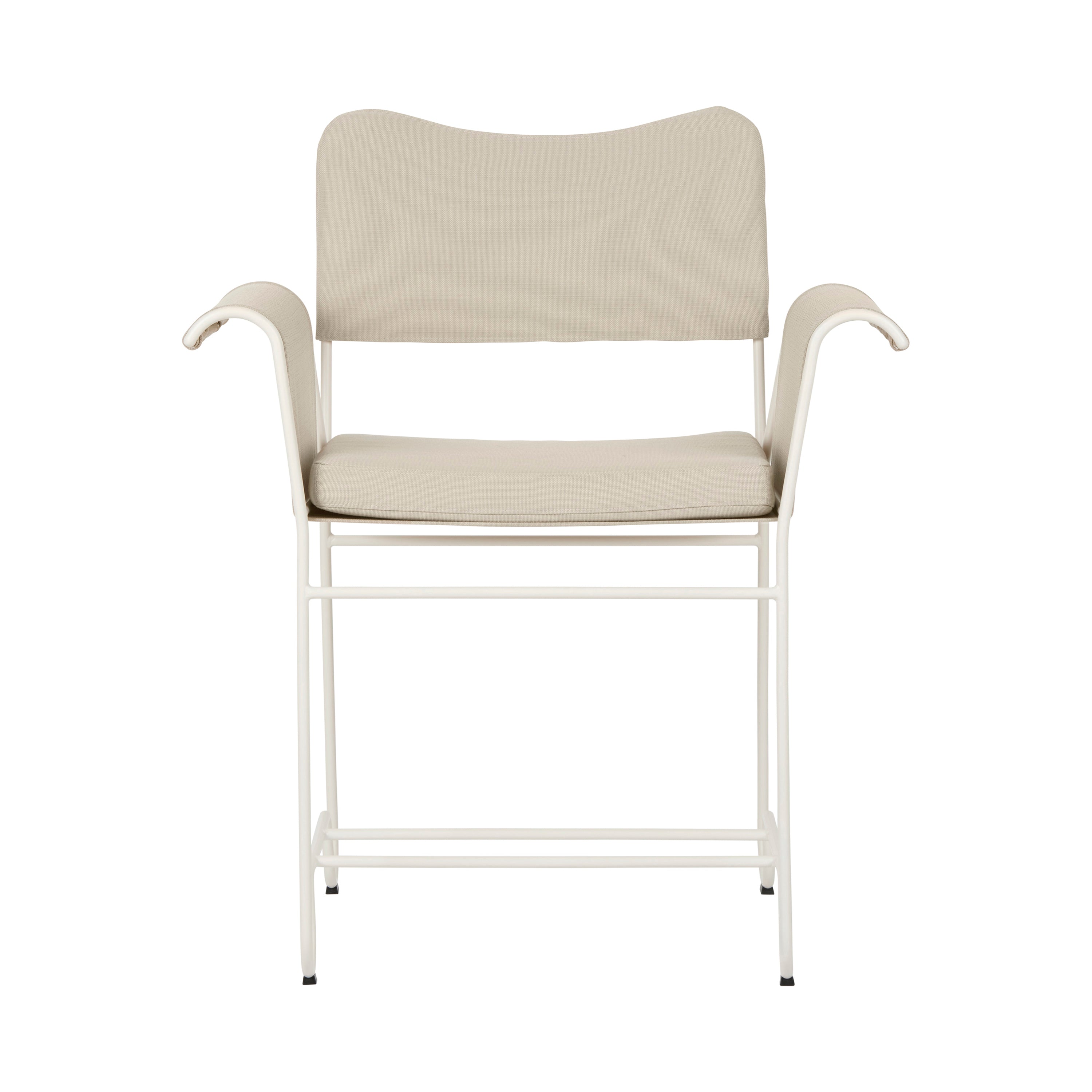 Tropique Dining Chair: Outdoor + Without Fringes + White Semi Matt + Leslie 12