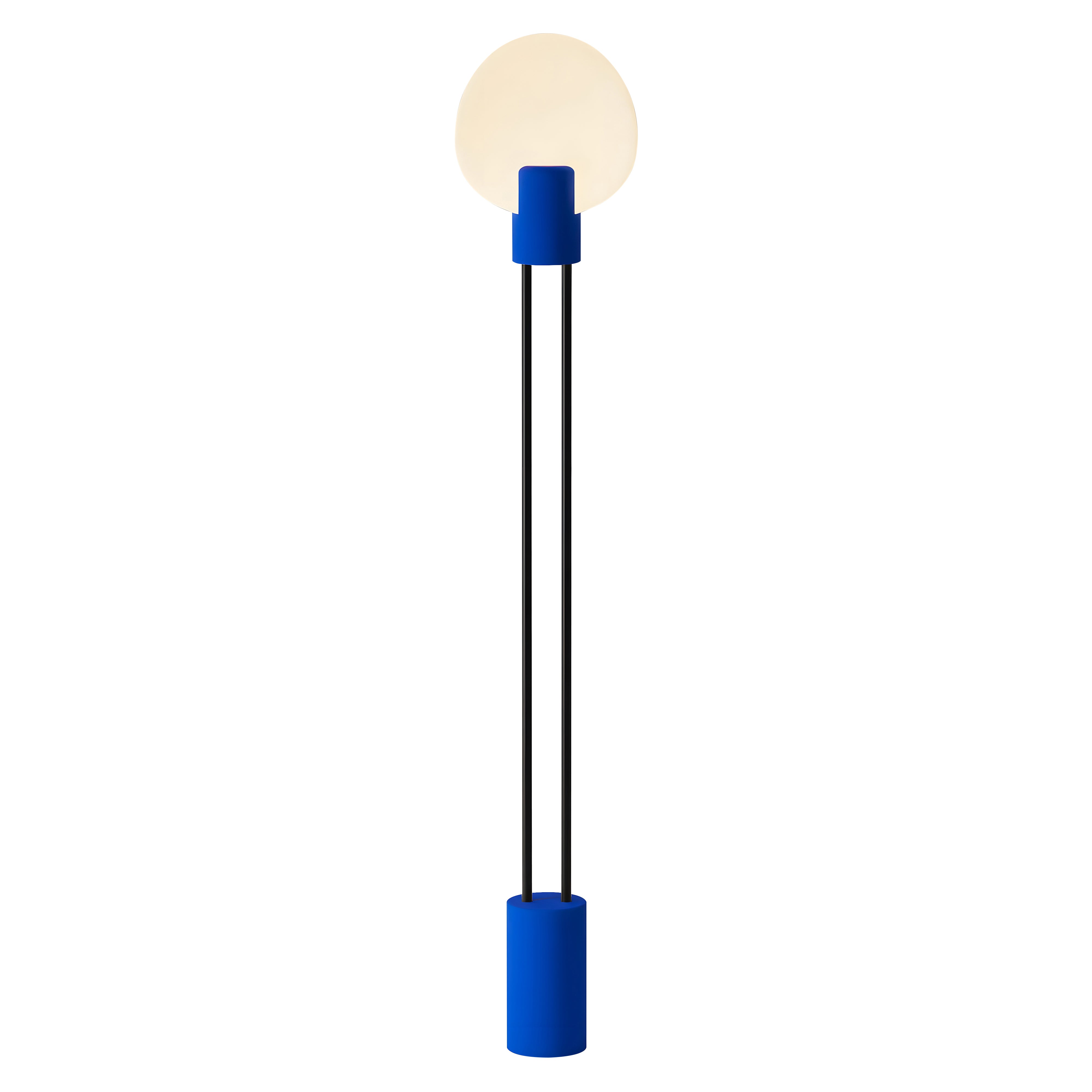 Pavone Floor Light: Cobalt + Black