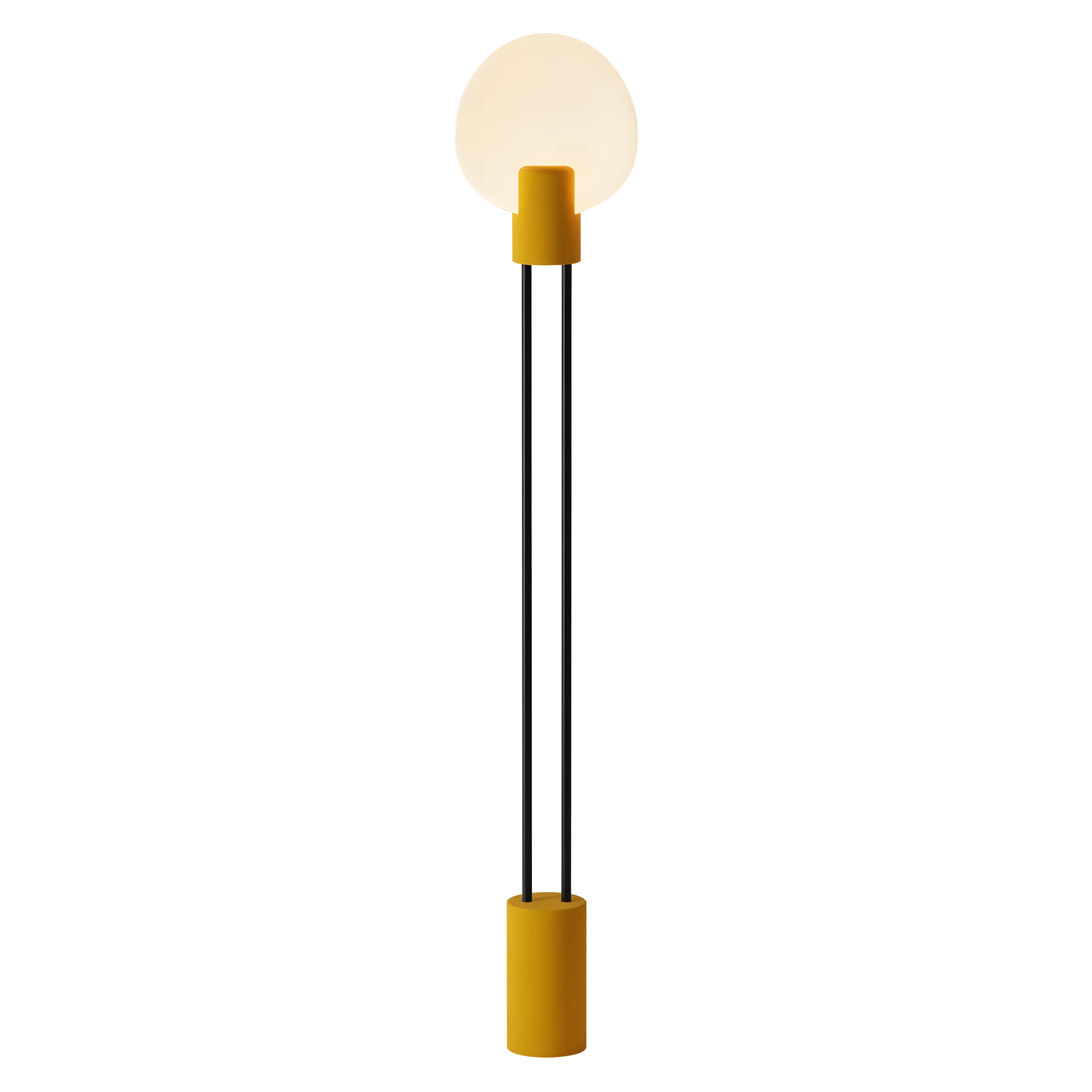 Pavone Floor Light: Mustard + Black