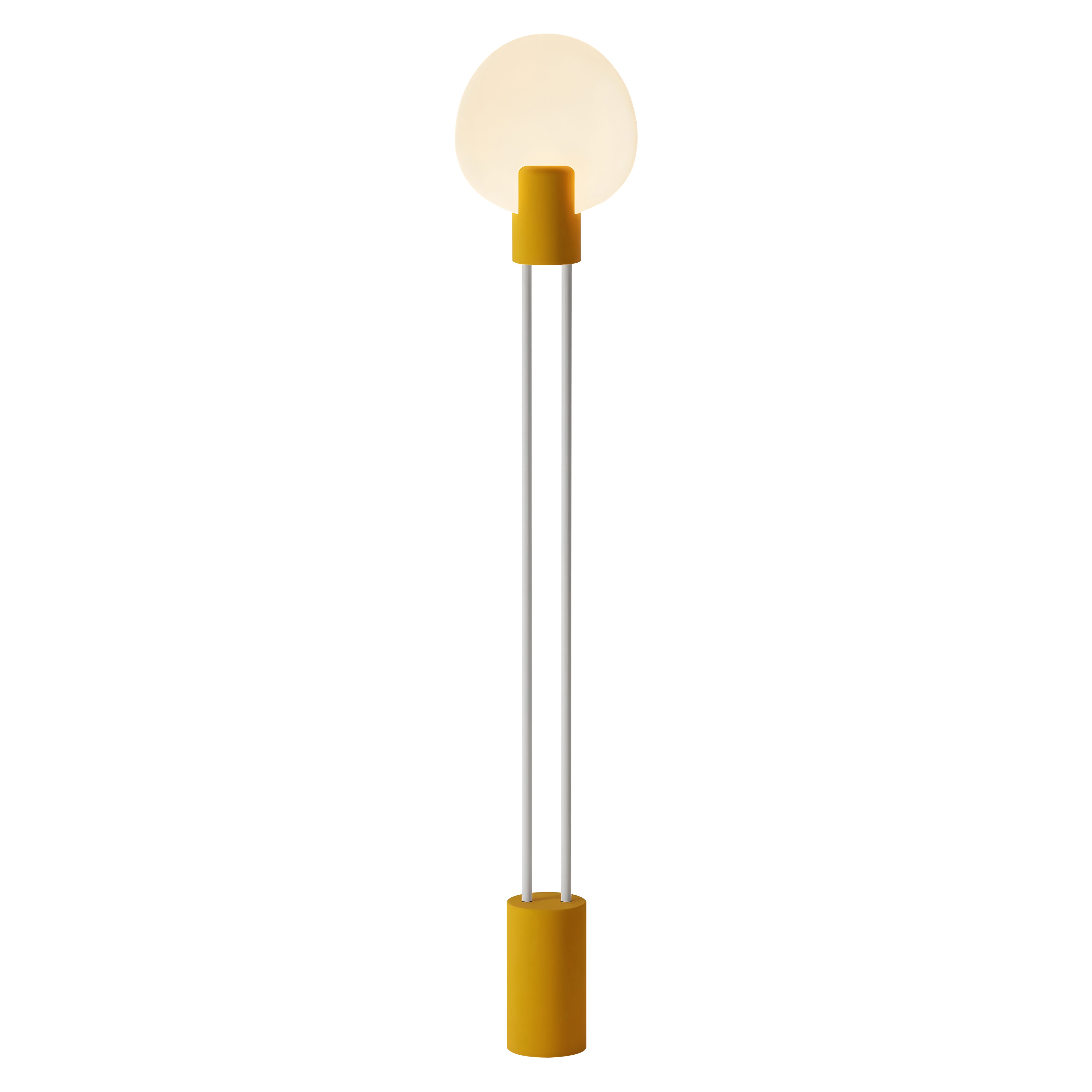 Pavone Floor Light: Mustard + White