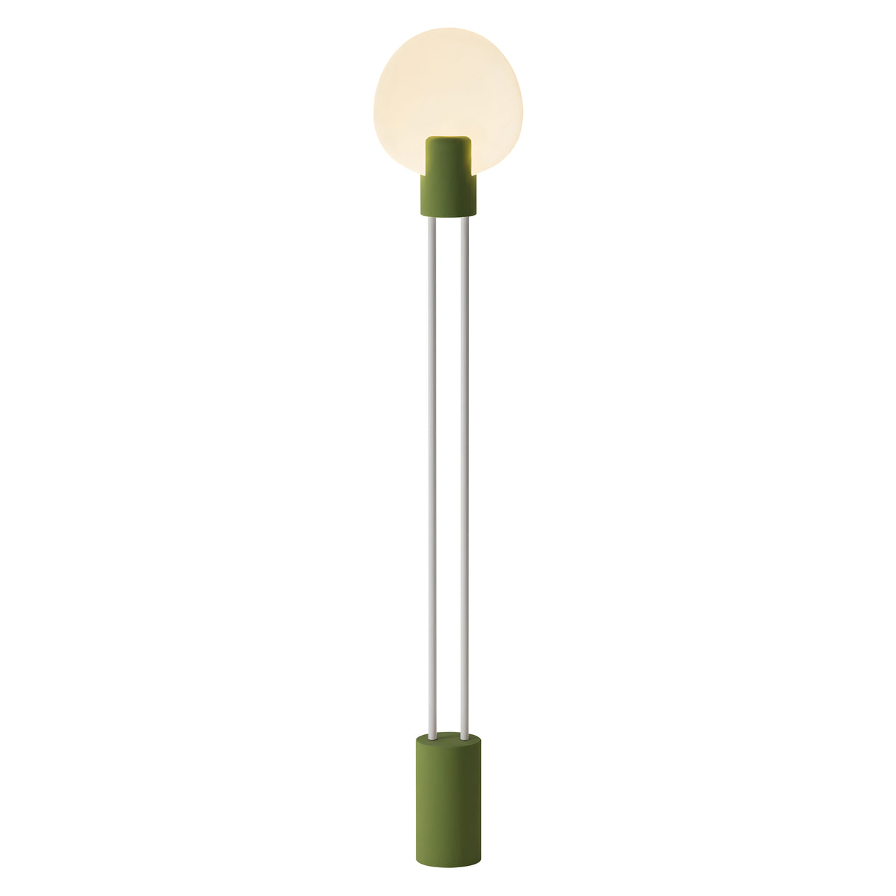 Pavone Floor Light: Olive + White