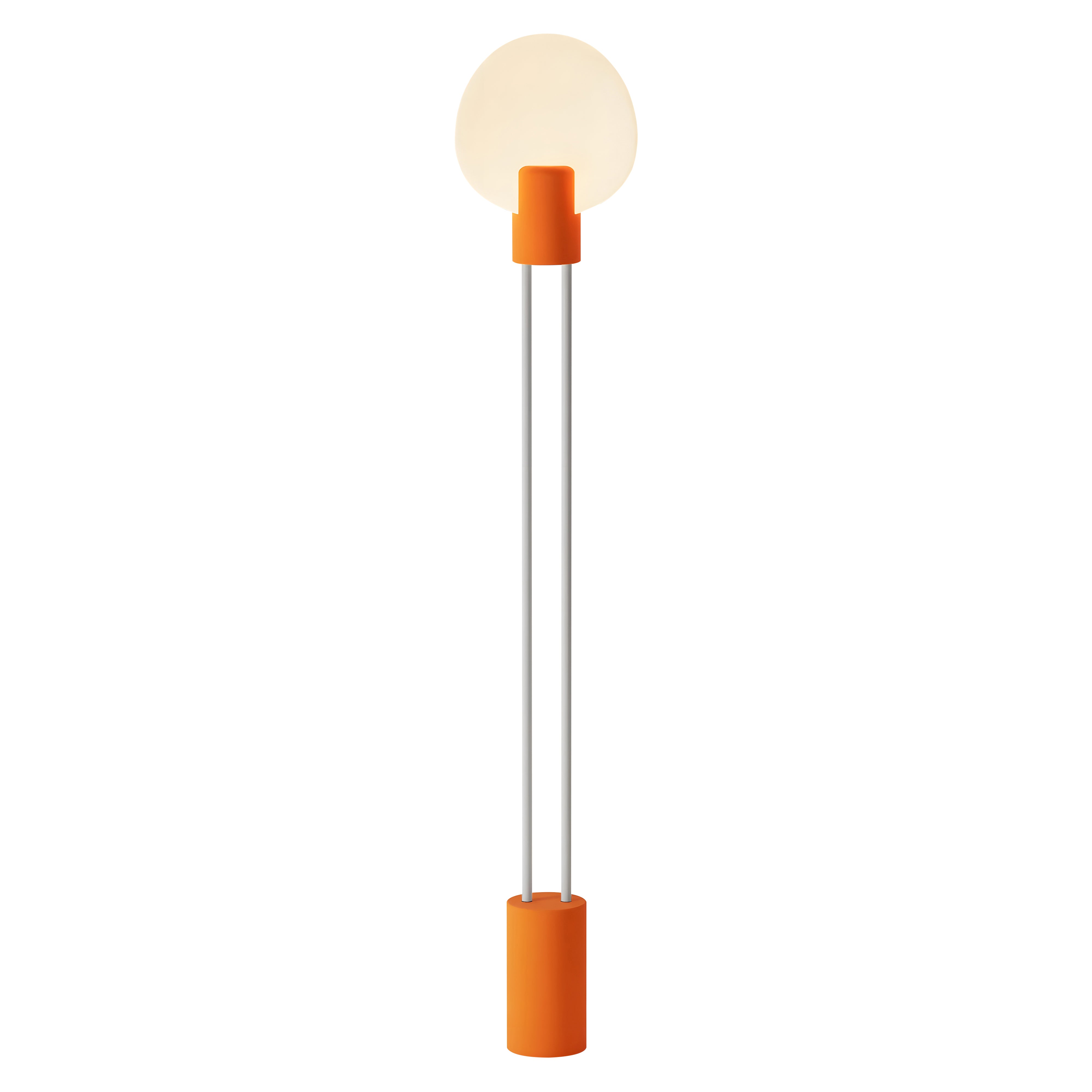 Pavone Floor Light: Persimmon + White