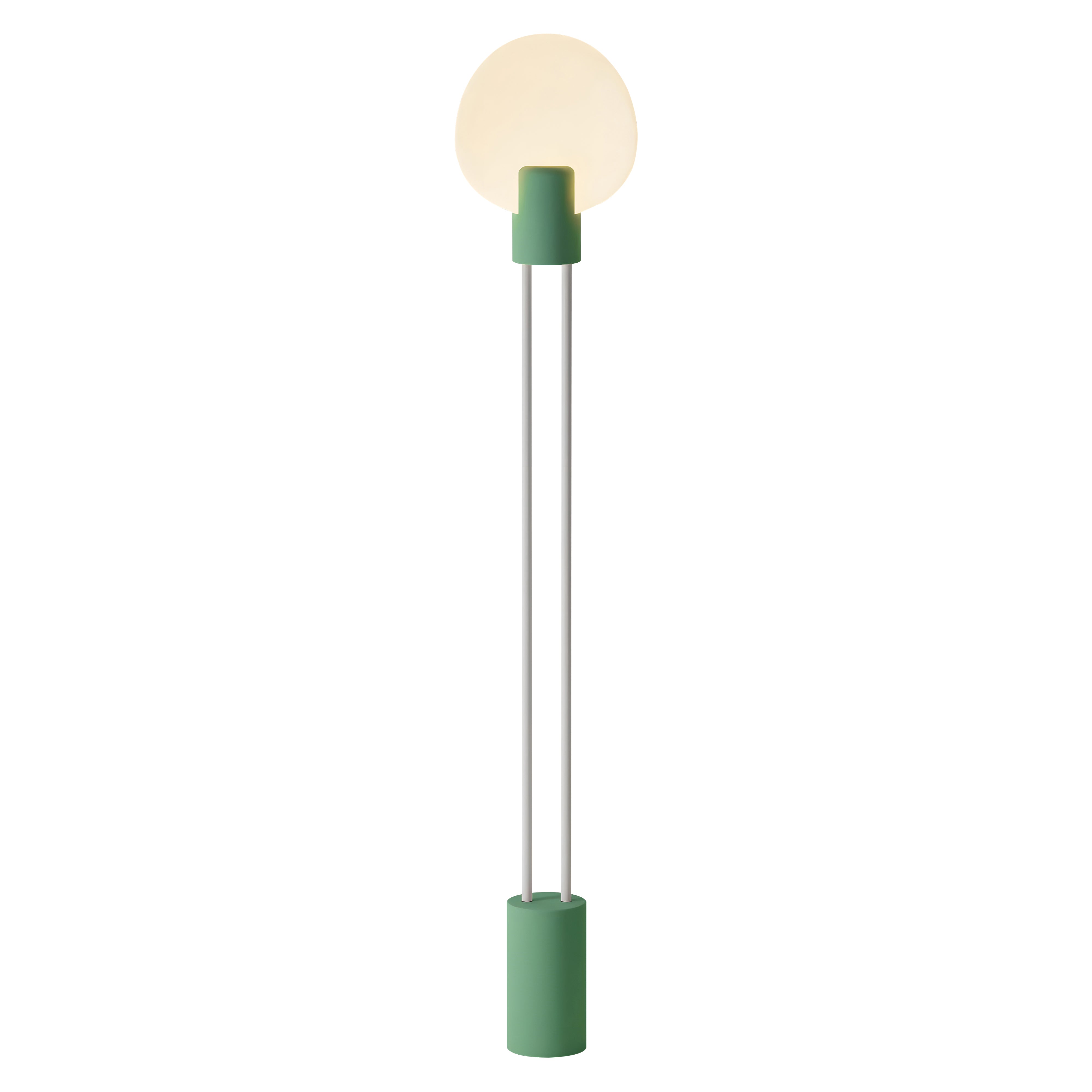 Pavone Floor Light: Sage + White