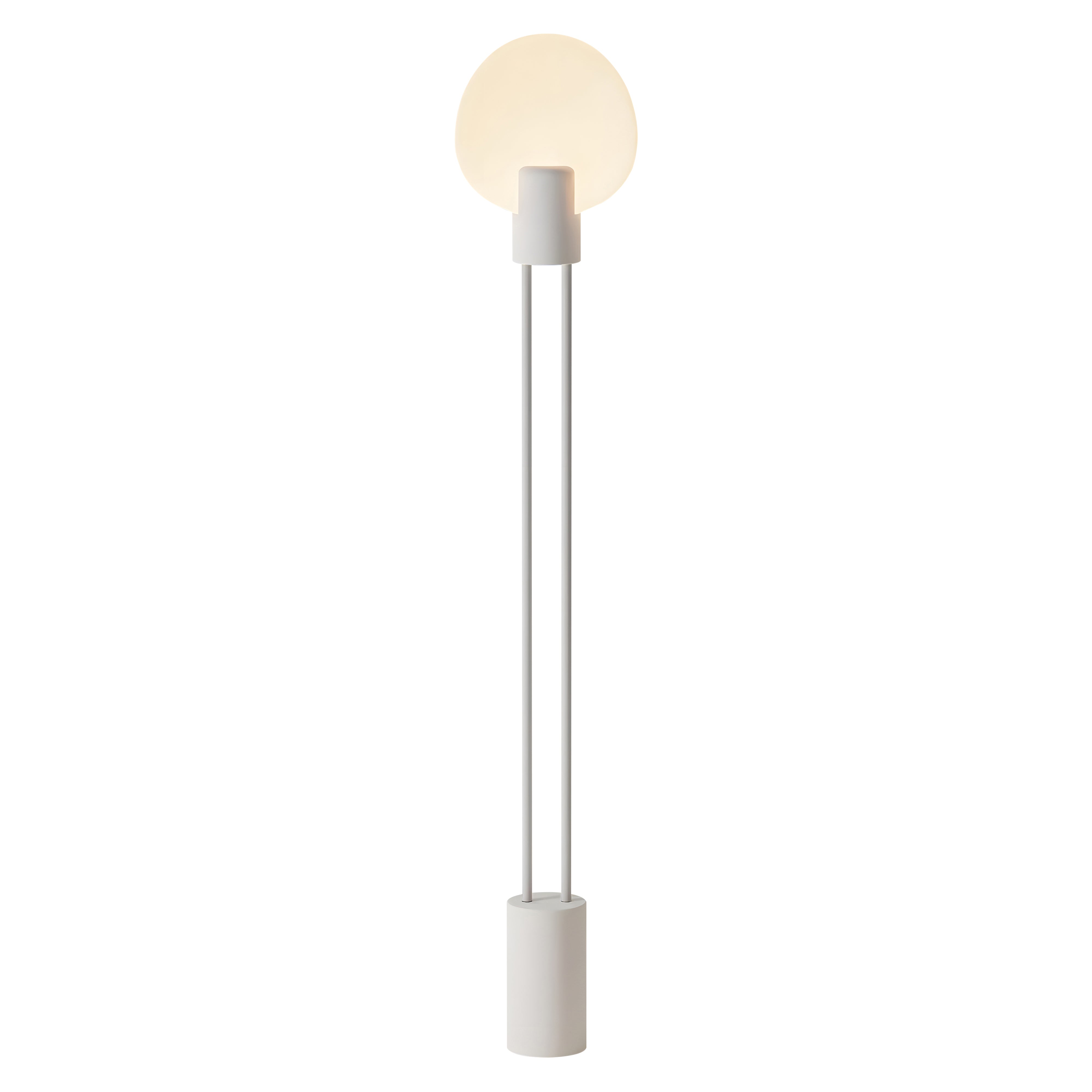 Pavone Floor Light: Snow + White