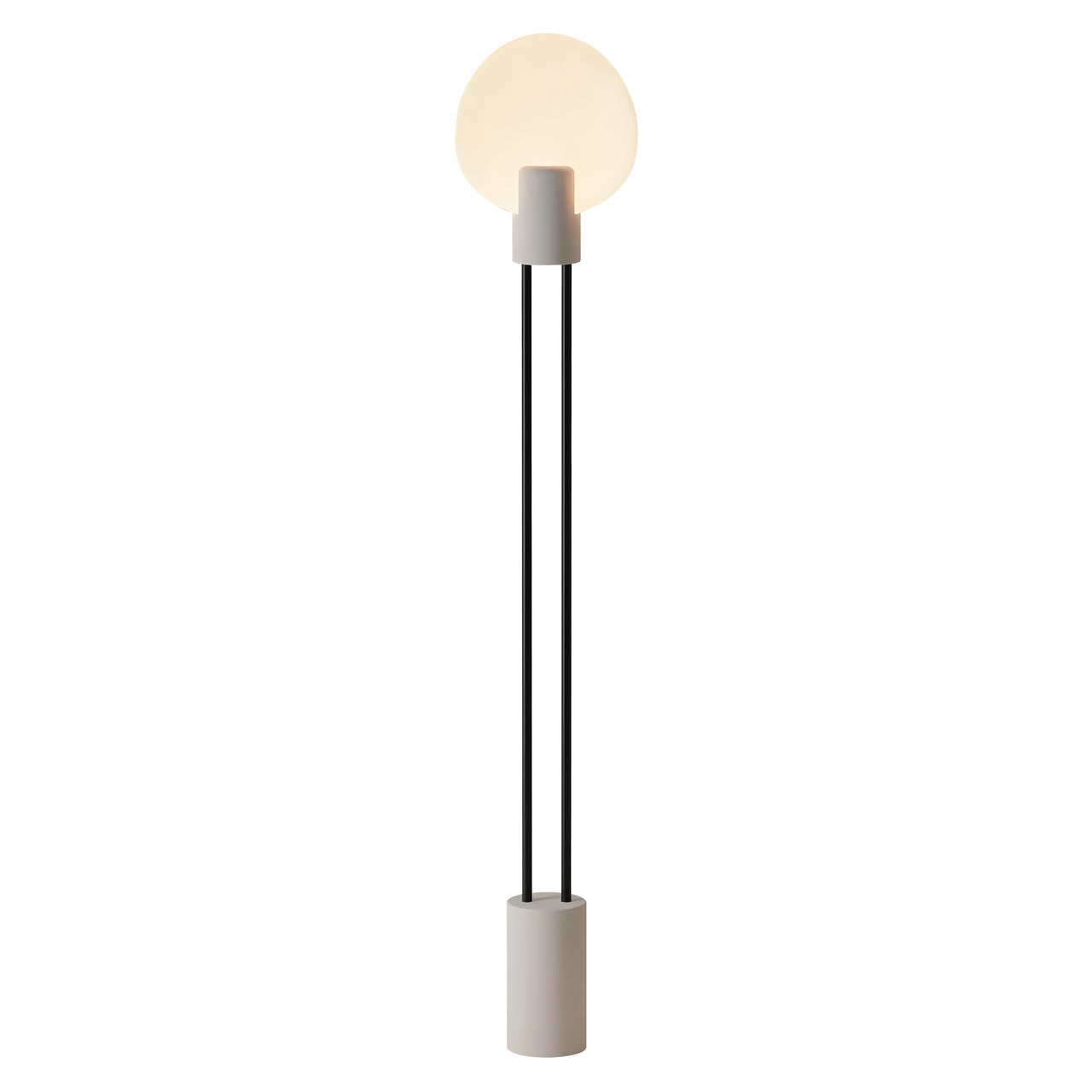 Pavone Floor Light: Stone + Black