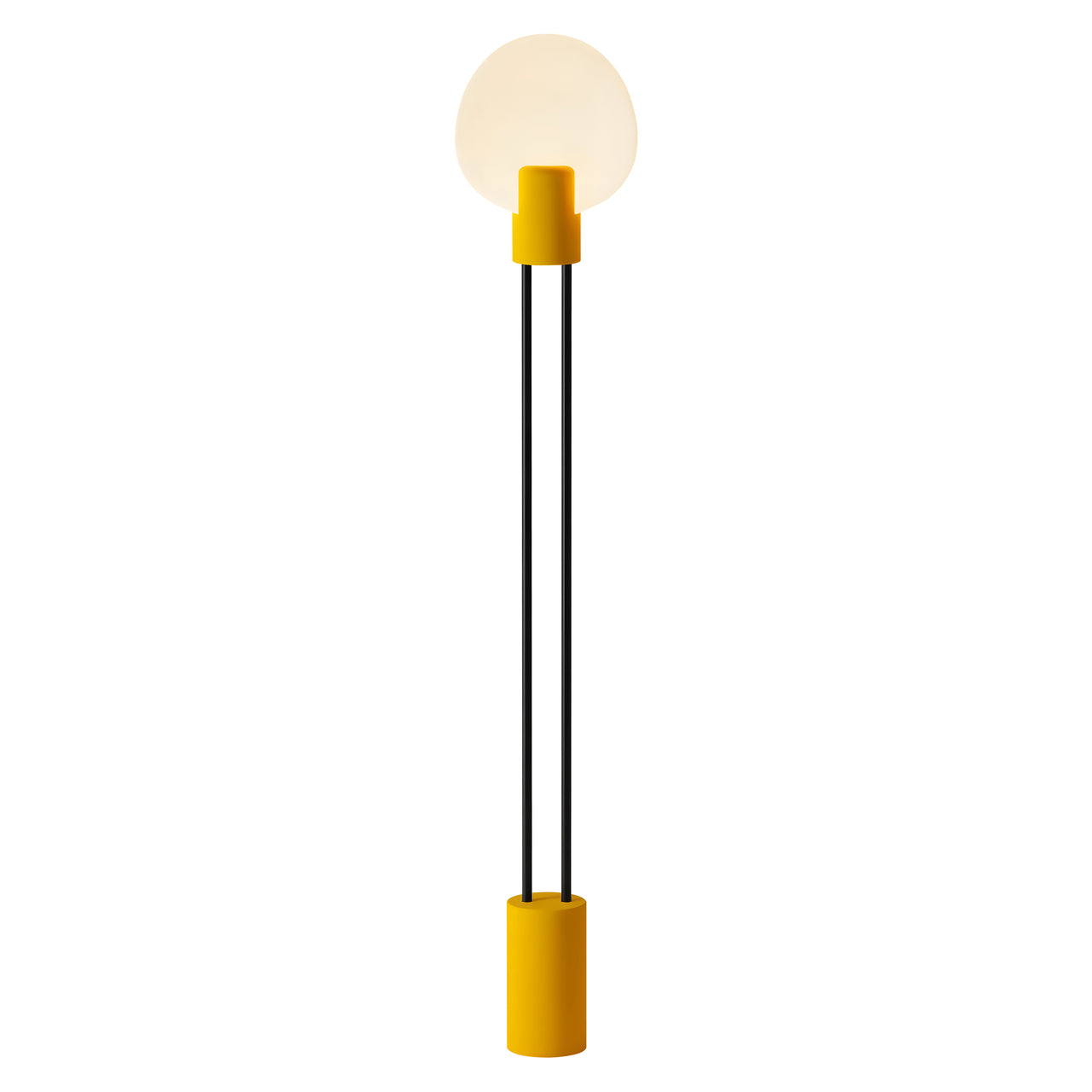 Pavone Floor Light: Sunrise + Black
