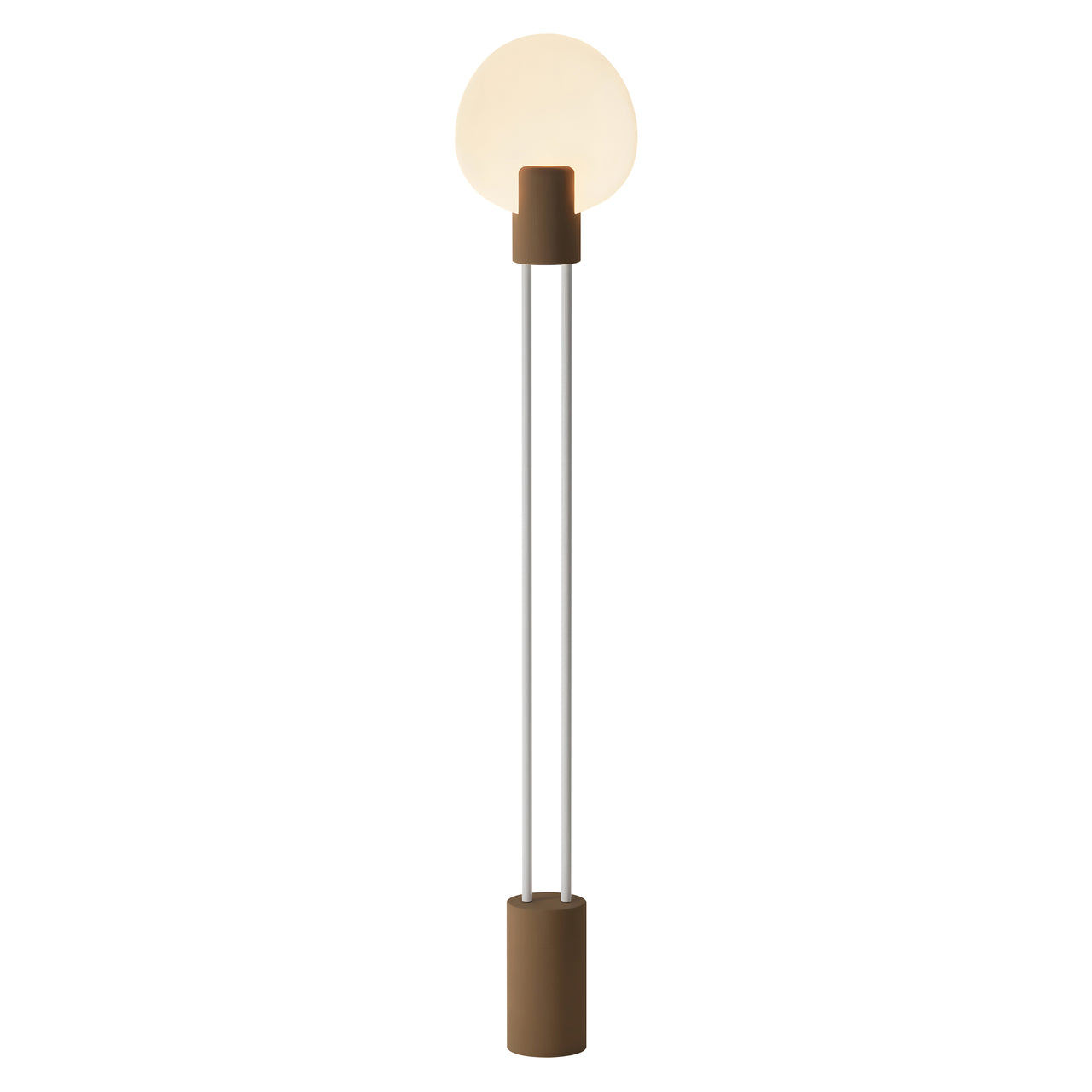 Pavone Floor Light: Walnut + White