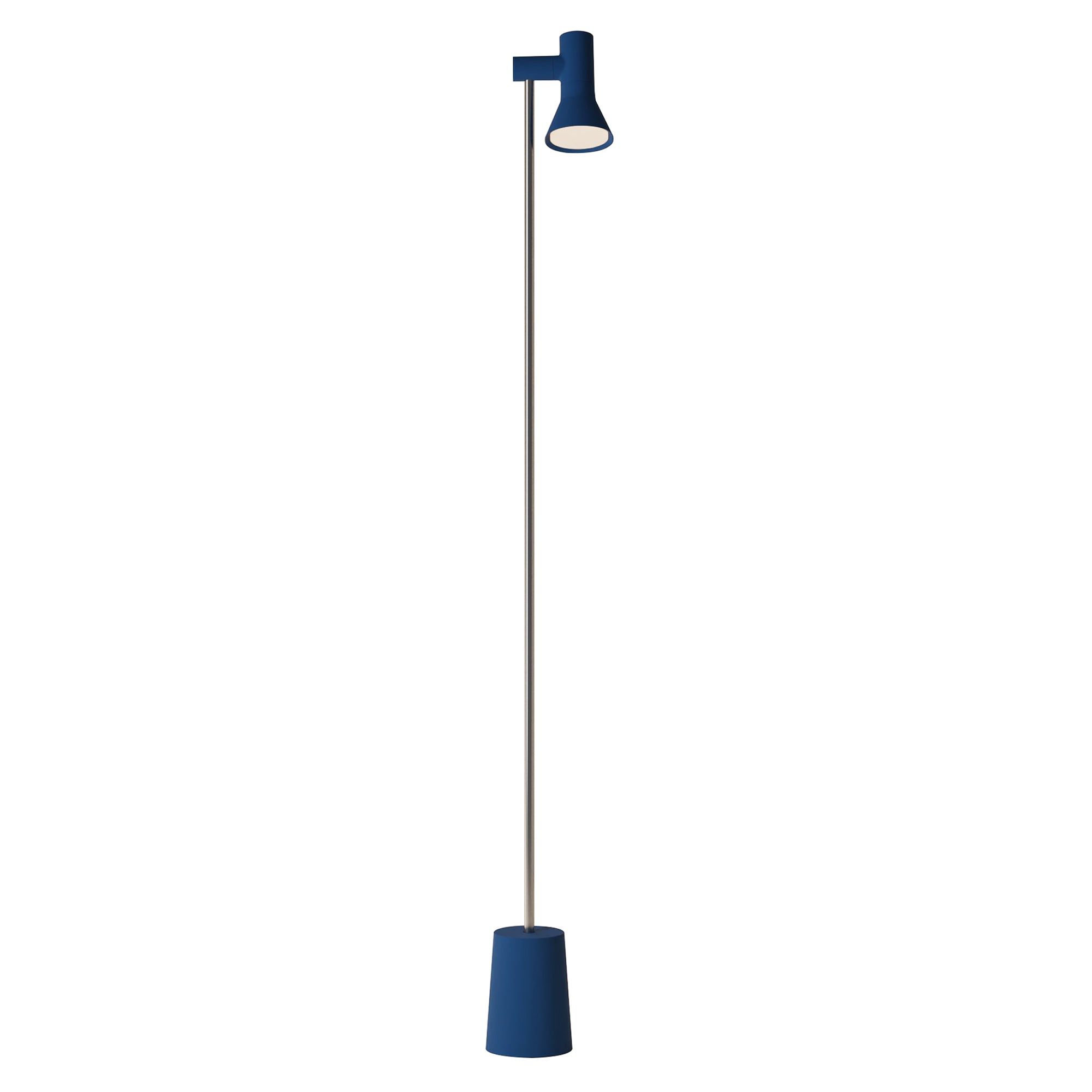 Gallery Floor Light: Midnight + Chrome