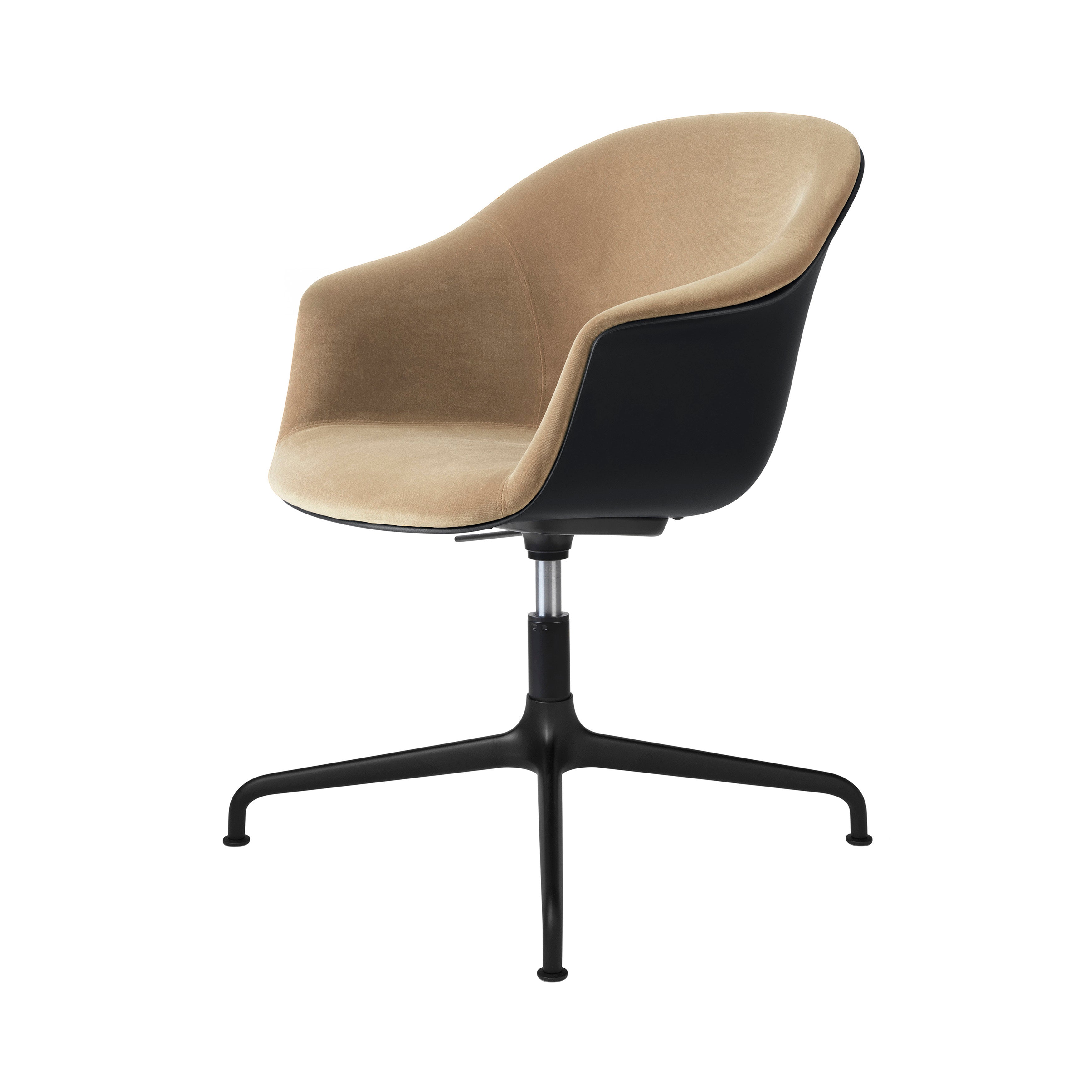 Bat Meeting Chair: 4 Star Height Adjustable + Front Upholstery + Black