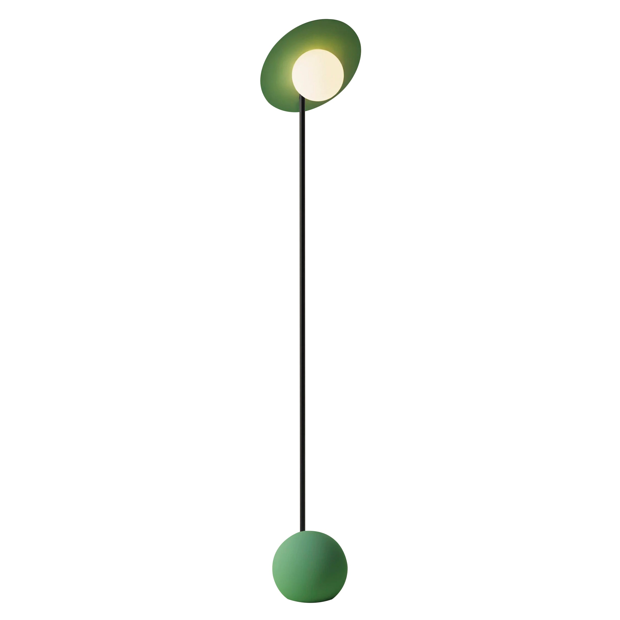 Noah Floor Light: Sage + Black