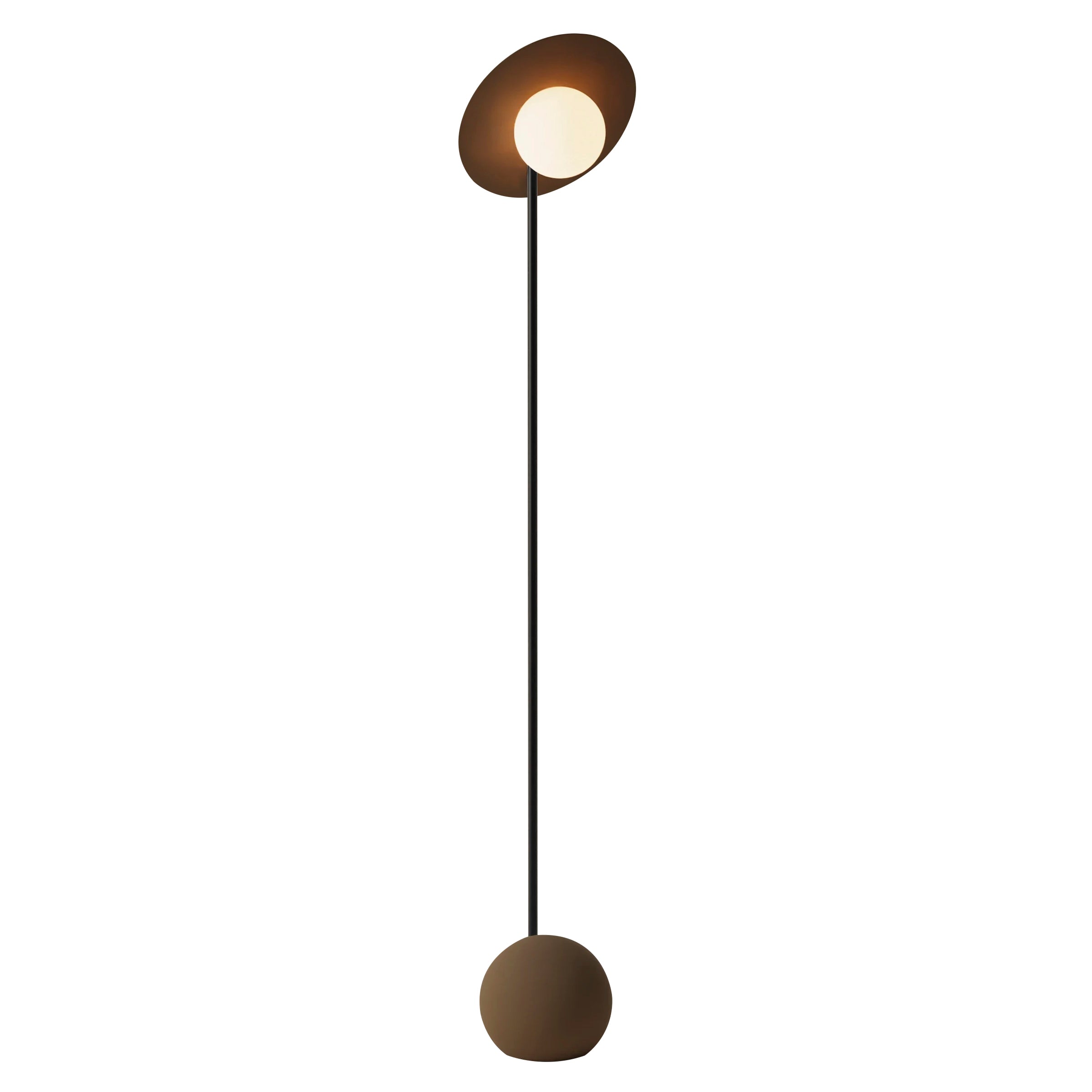 Noah Floor Light: Walnut + Black