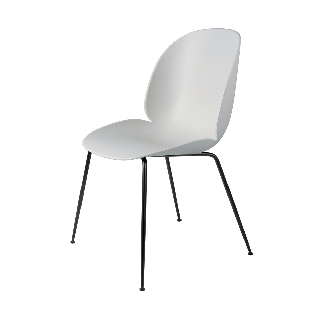 Beetle Dining Chair: Conic Base + Lunar Grey + Black Matt
