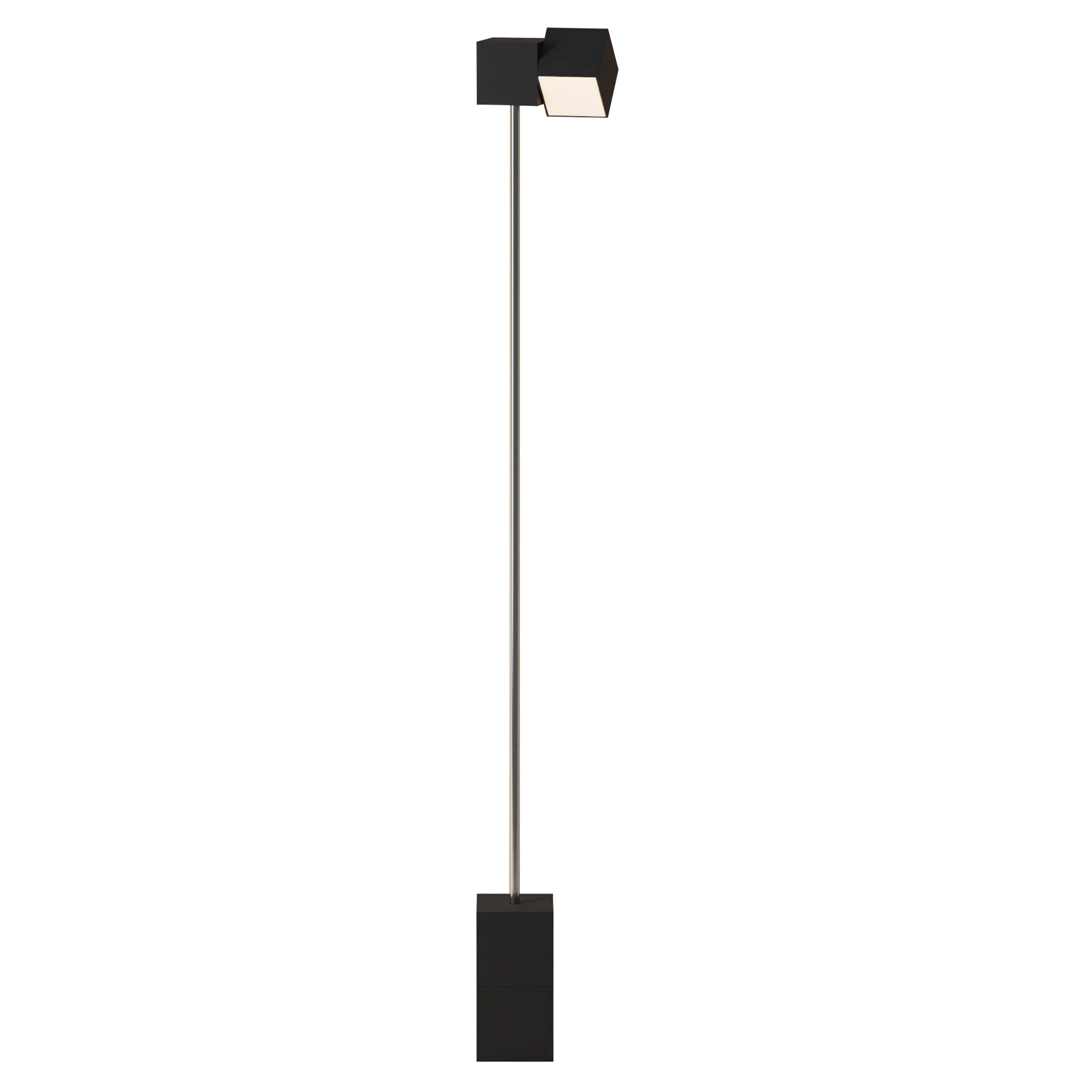 Analog Floor Light: Carbon + Chrome